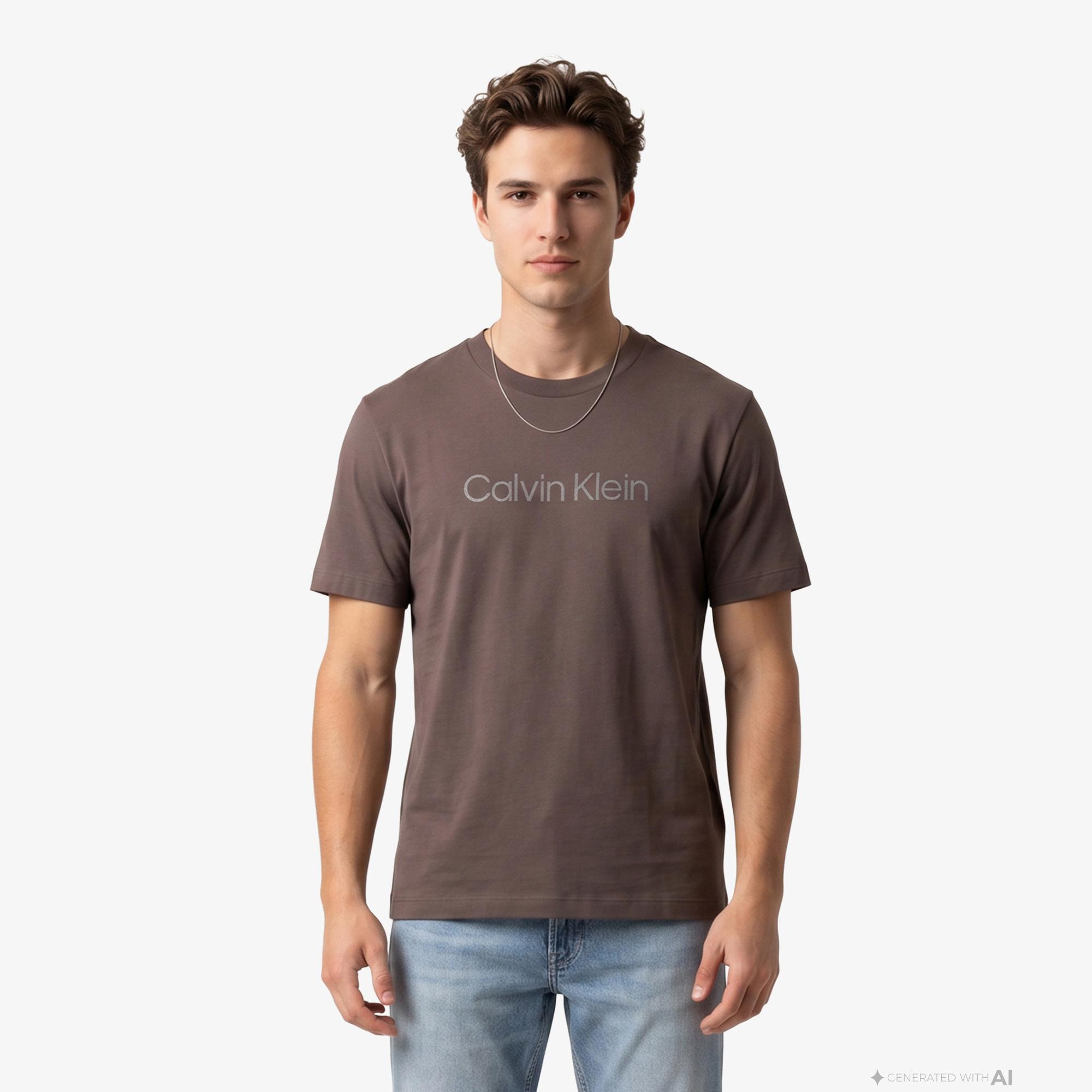 Calvin Klein 20S Sportswear Grap Erkek Kahverengi T-Shirt