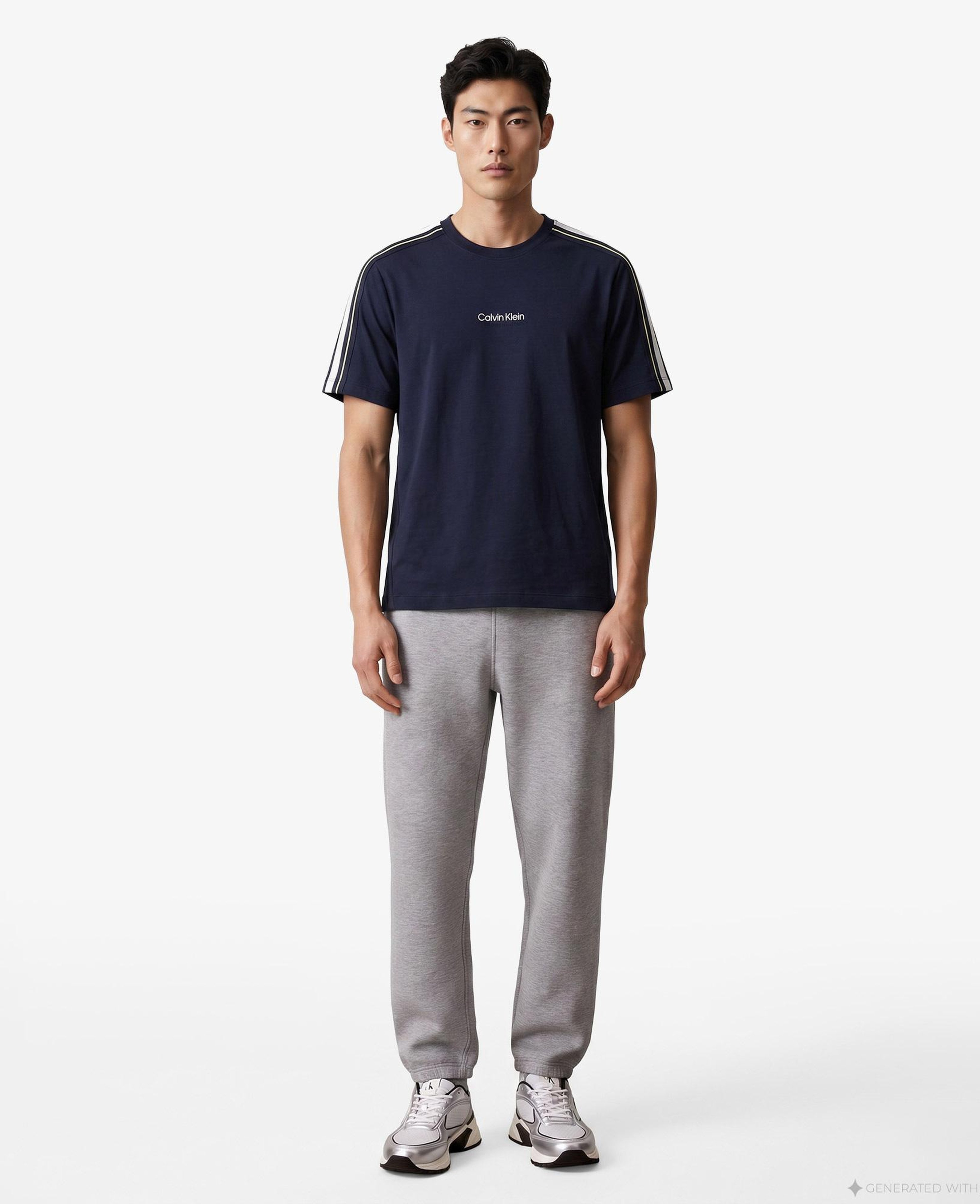 Calvin Klein Tape Erkek Mavi T-Shirt