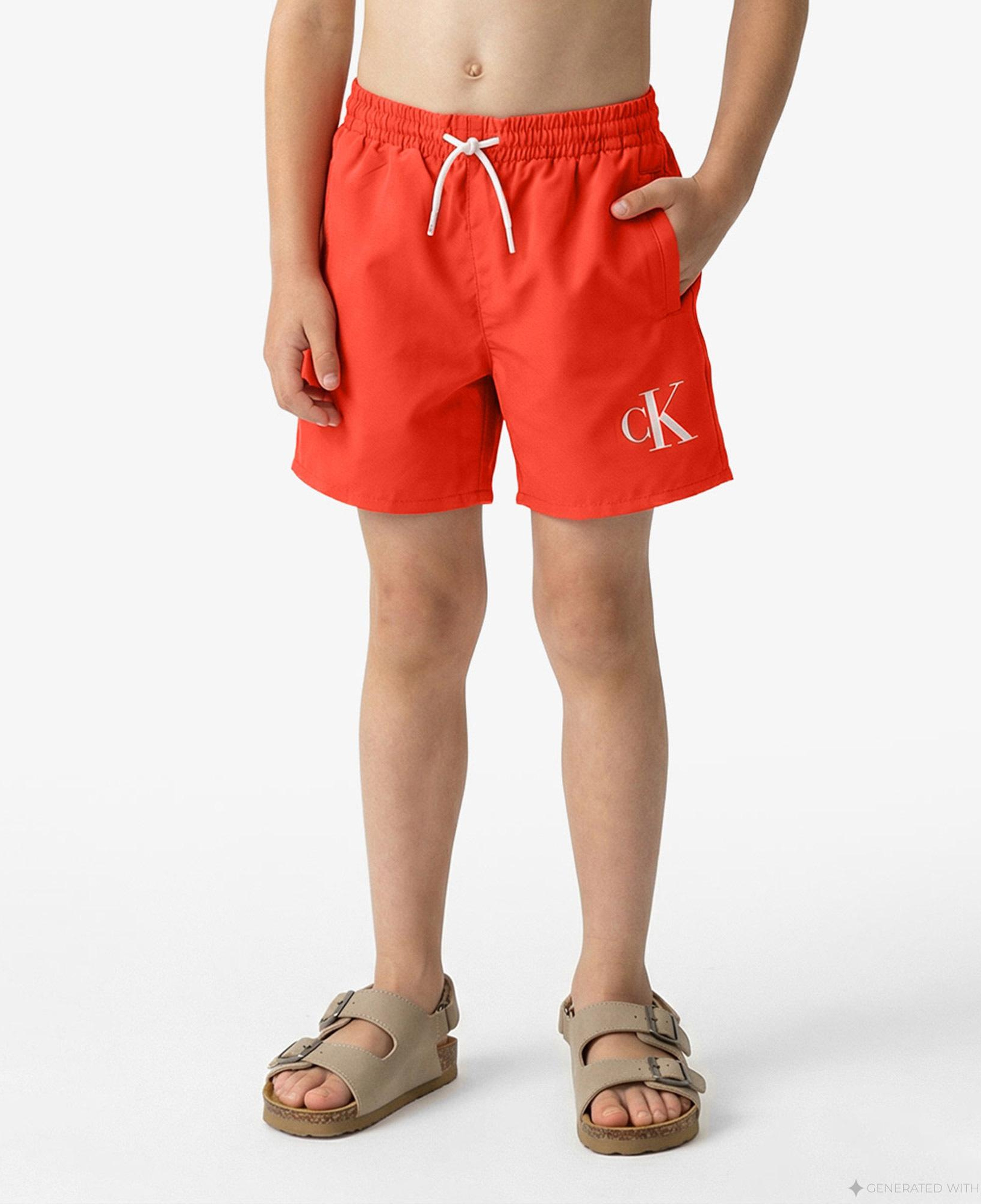 Calvin Klein Medium Drawstring Çocuk Kırmızı Deniz Şortu