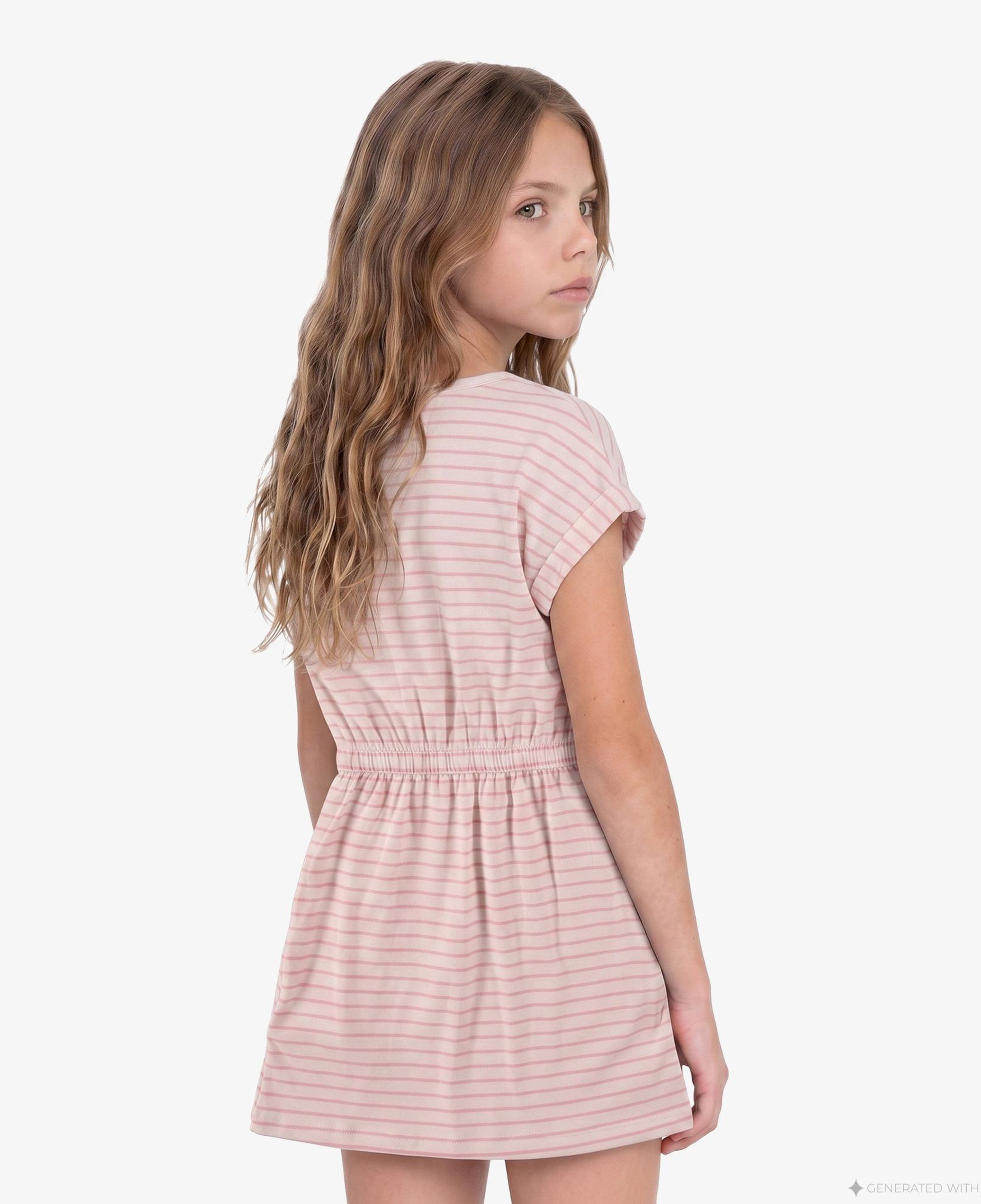 Calvin Klein Feeder Stripe Çocuk Pembe Elbise