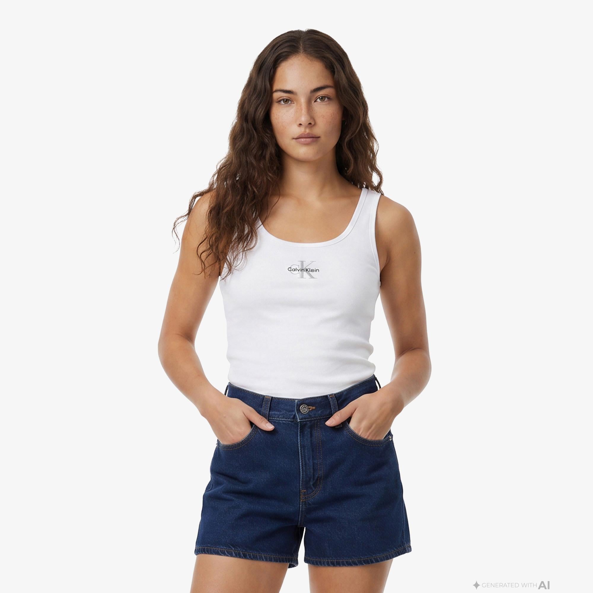 Calvin Klein Graphic Tank Kadın Beyaz Atlet