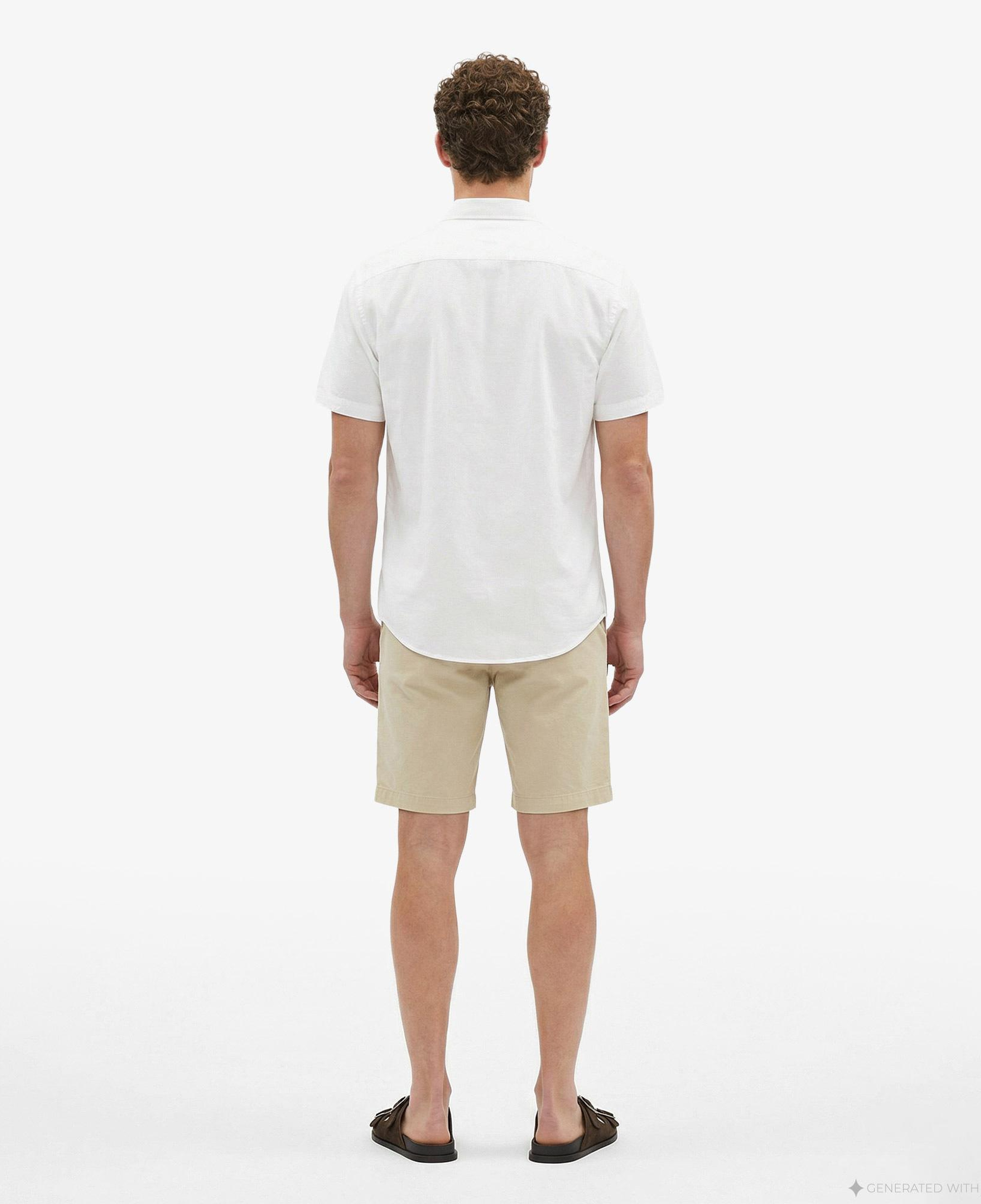 Calvin Klein Solid Causal Classic Erkek Beyaz Keten Gömlek