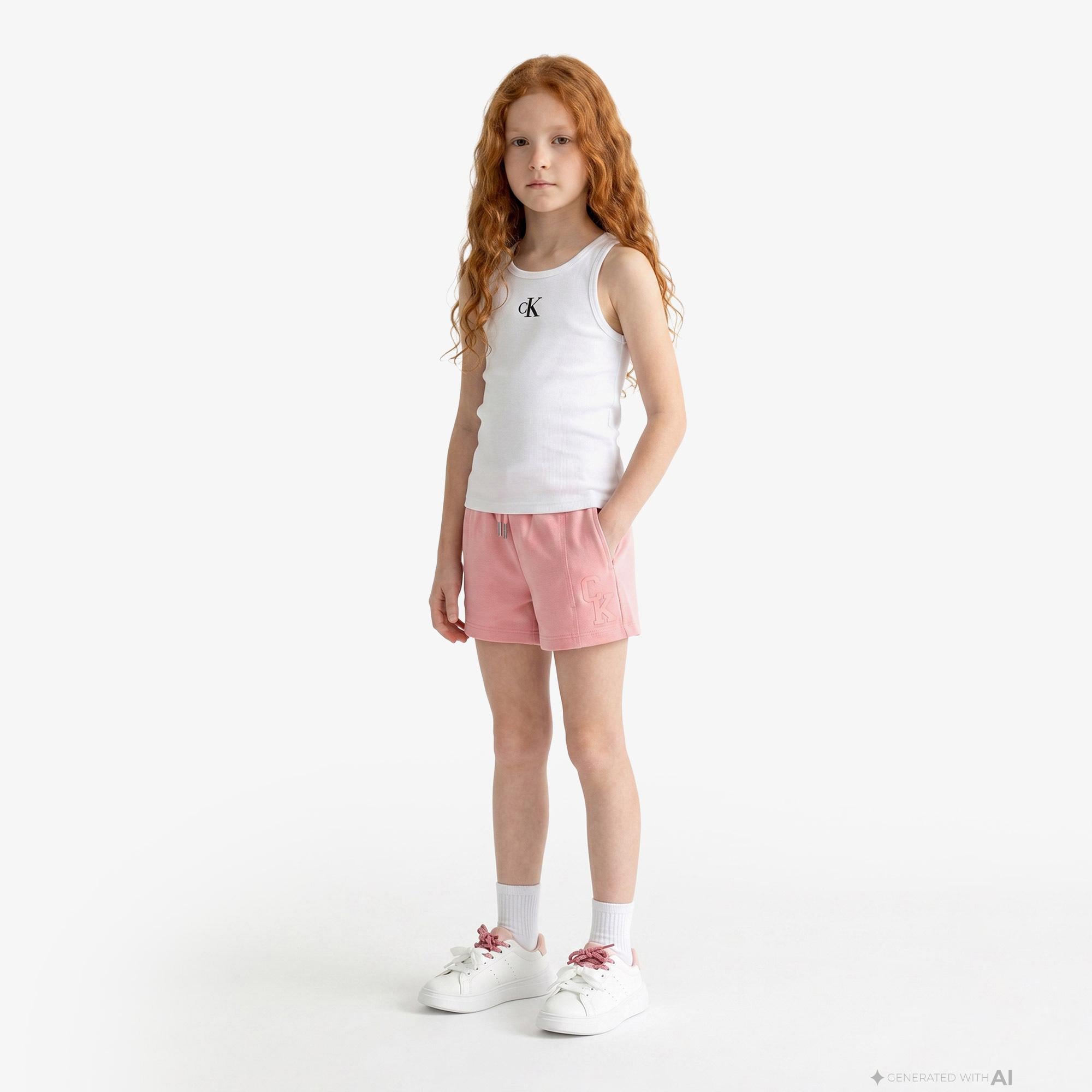 Calvin Klein French Terry Çocuk Pembe Şort