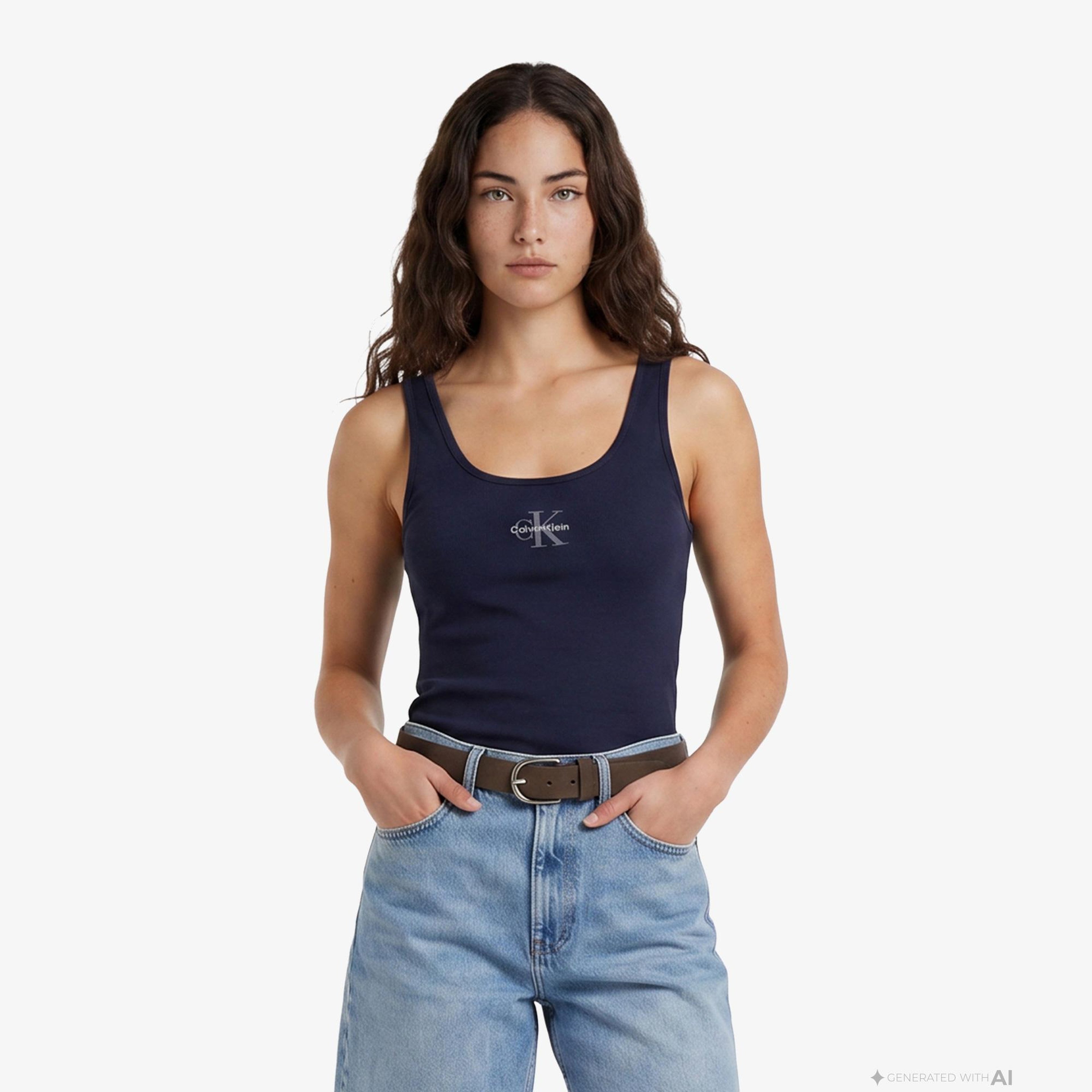 Calvin Klein Graphic Tank Kadın Mavi Atlet