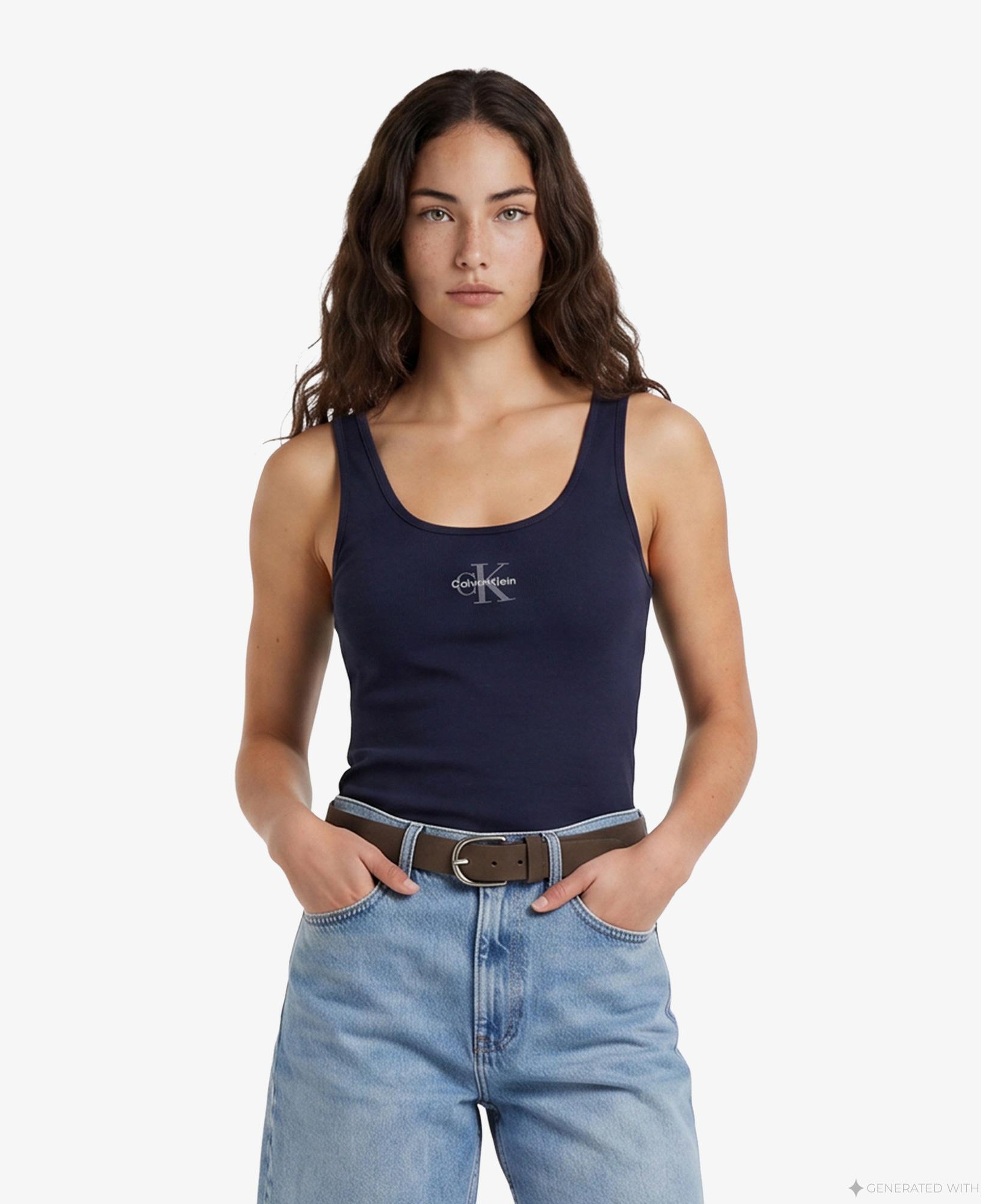 Calvin Klein Graphic Tank Kadın Mavi Atlet