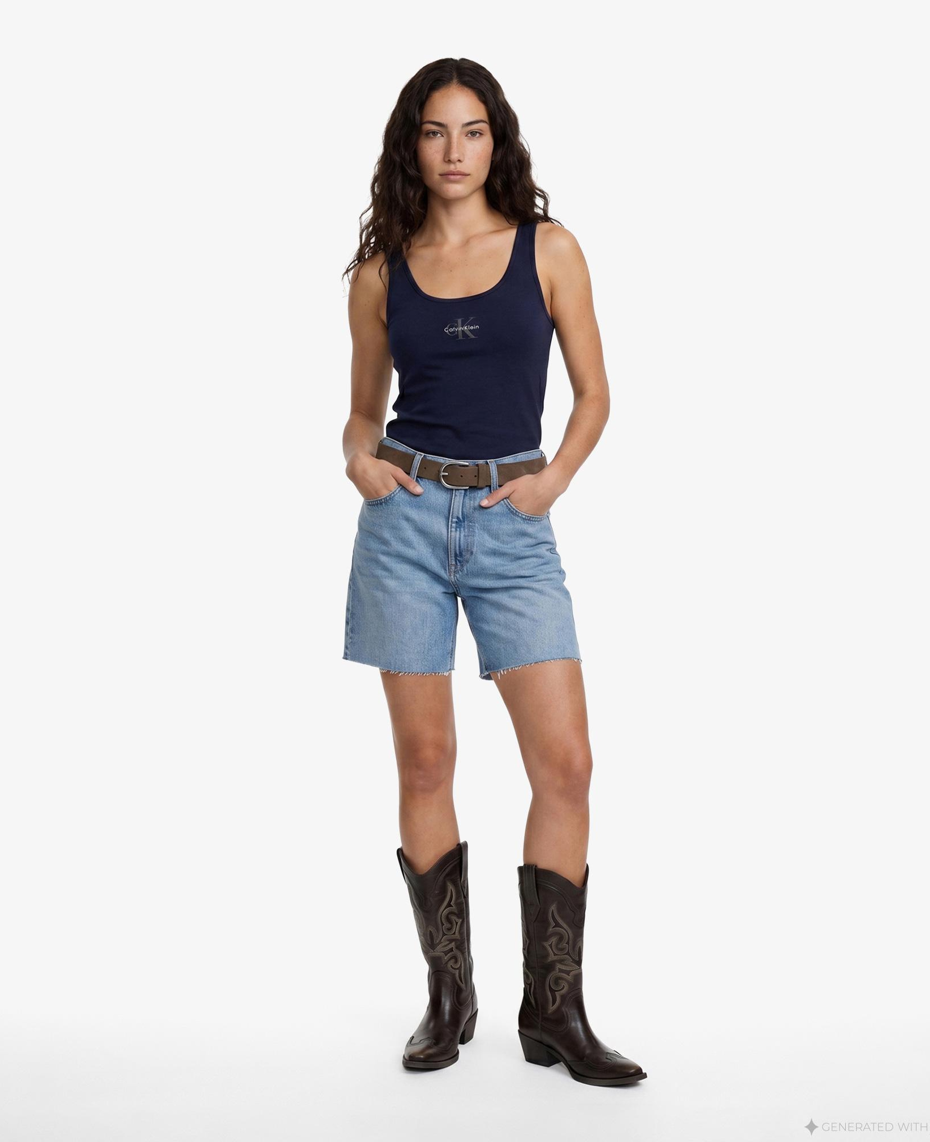 Calvin Klein Graphic Tank Kadın Mavi Atlet