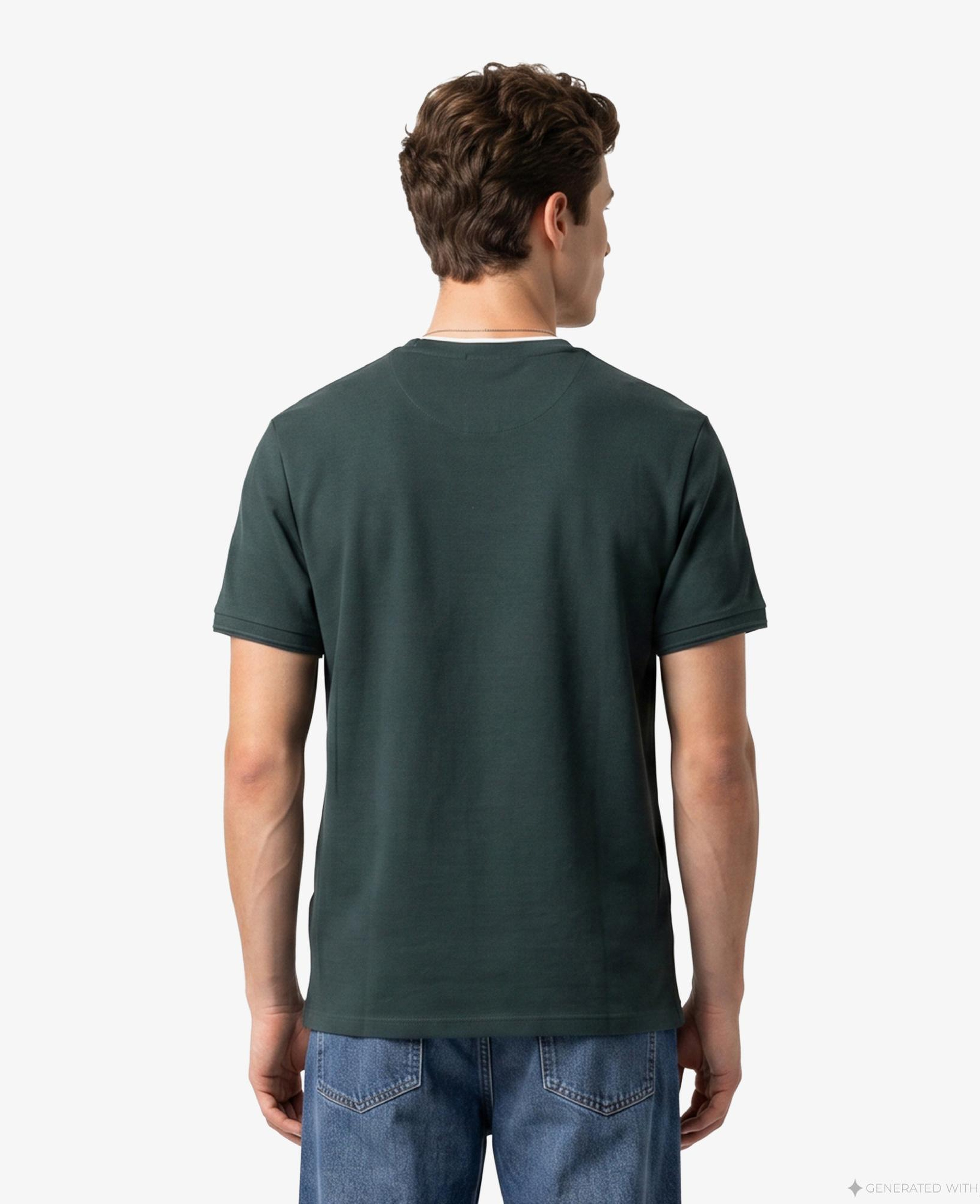 Calvin Klein Tipped Pıque Crewnk Erkek Yeşil T-Shirt