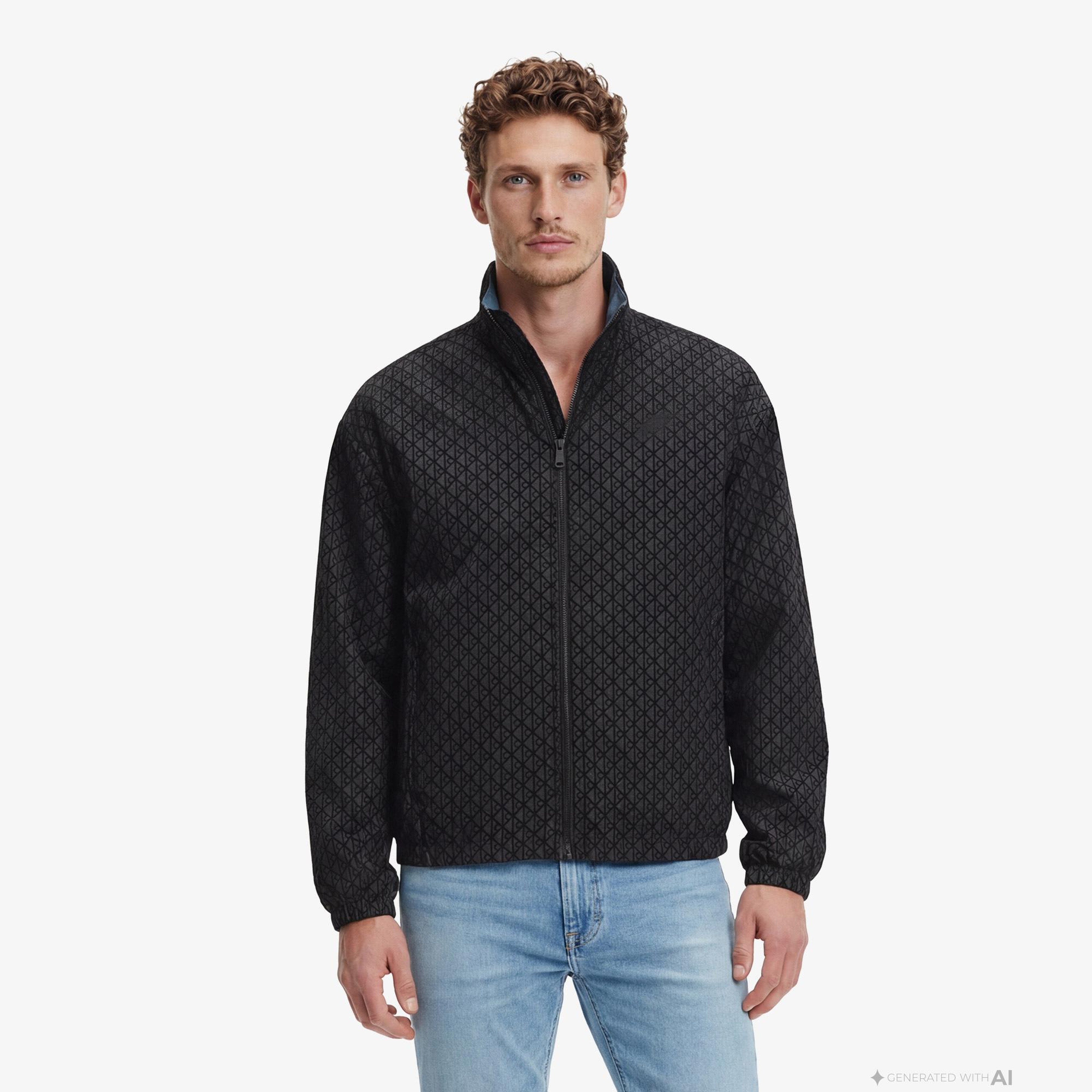Calvin Klein Nylon Unfilled Reversible Erkek Siyah Ceket