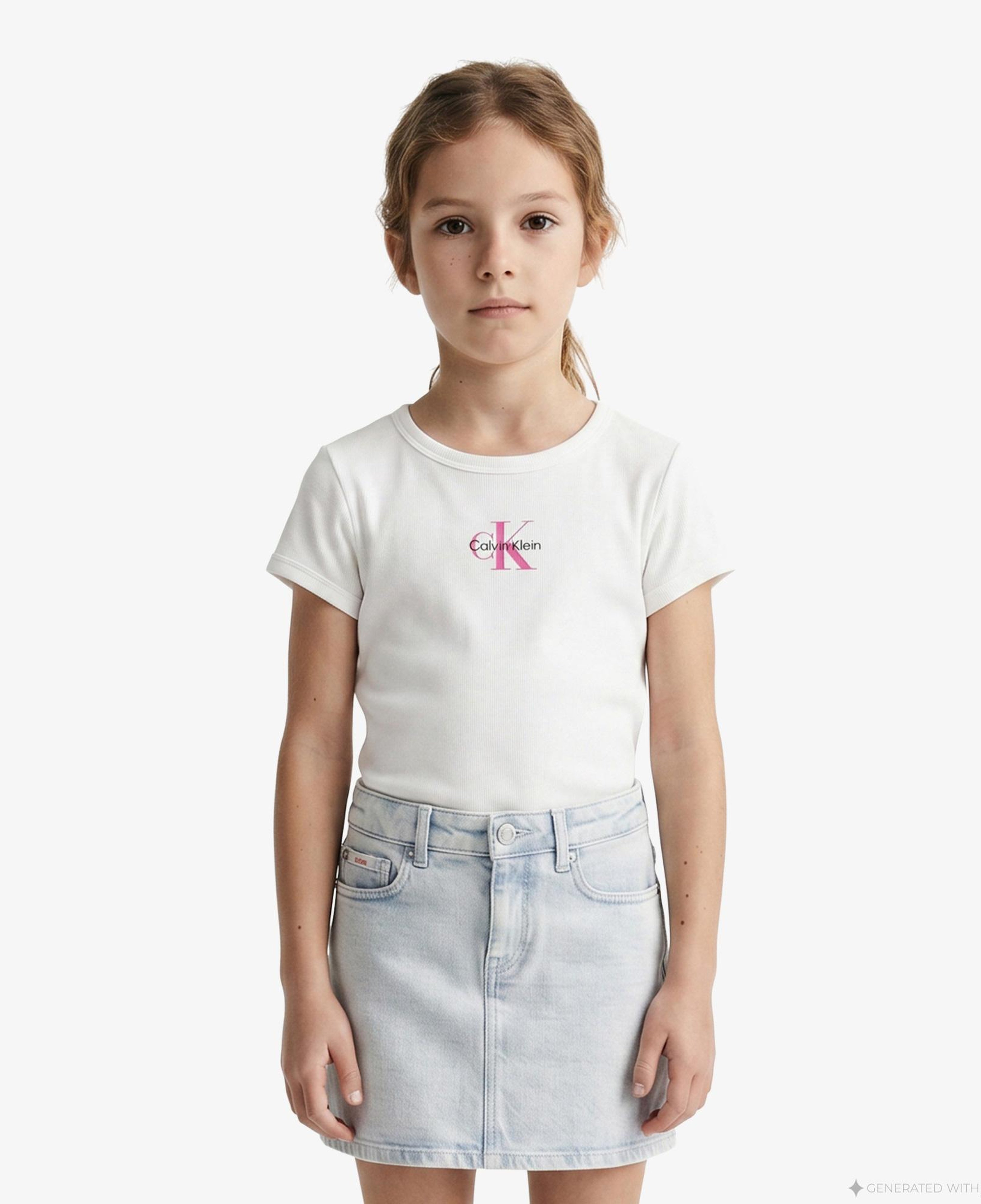 Calvin Klein Monologo Baby Çocuk Beyaz T-Shirt