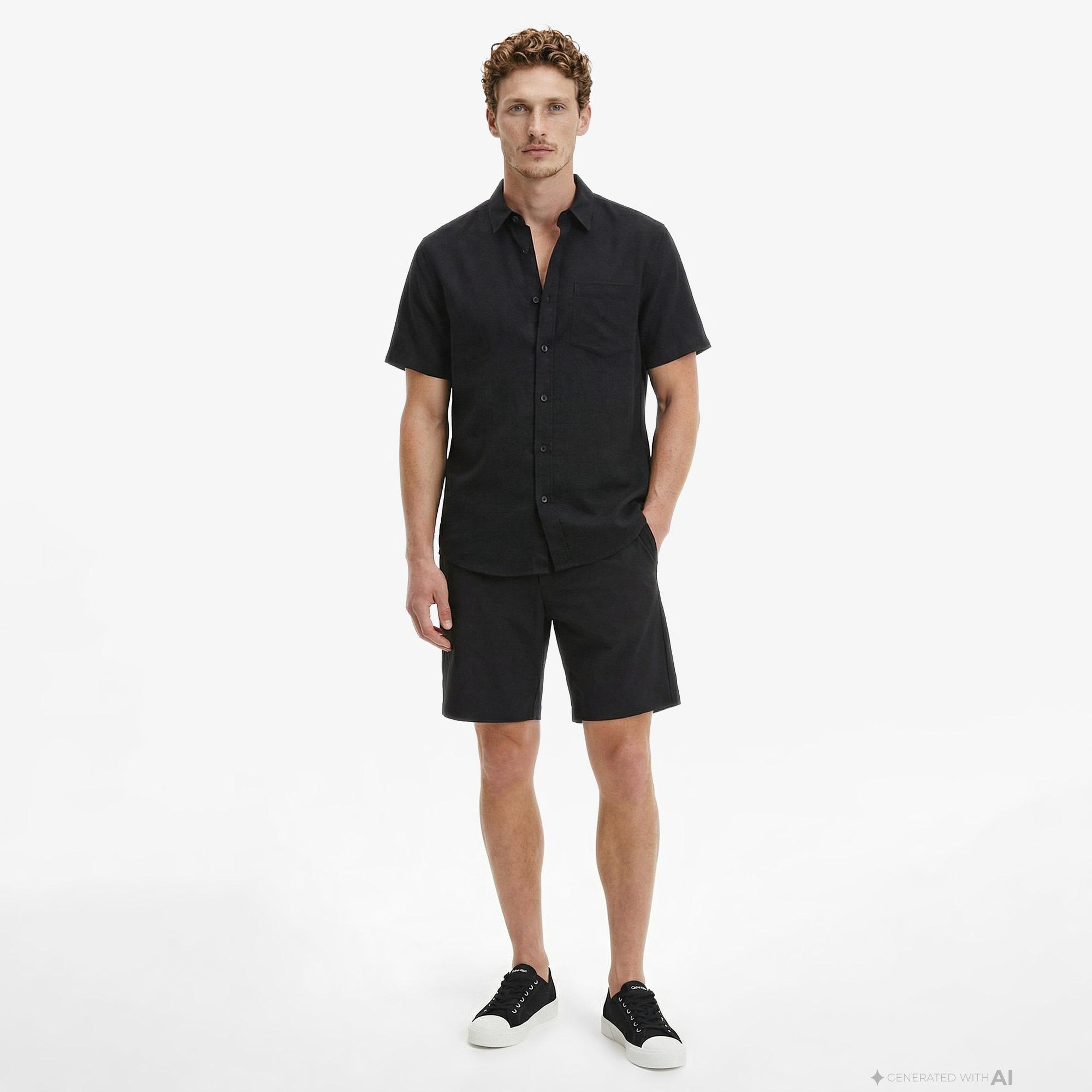 Calvin Klein Dobby Half Elastic Erkek Siyah Şort