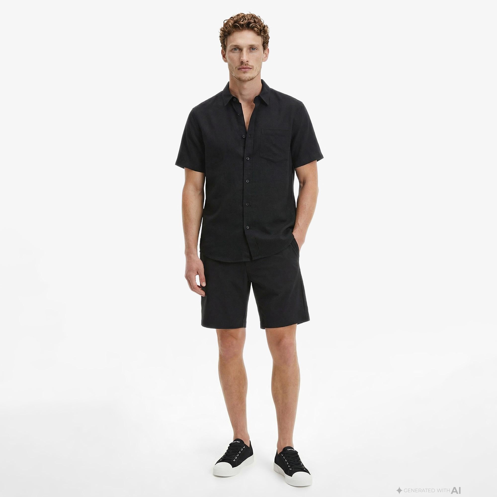 Calvin Klein Dobby Half Elastic Erkek Siyah Şort