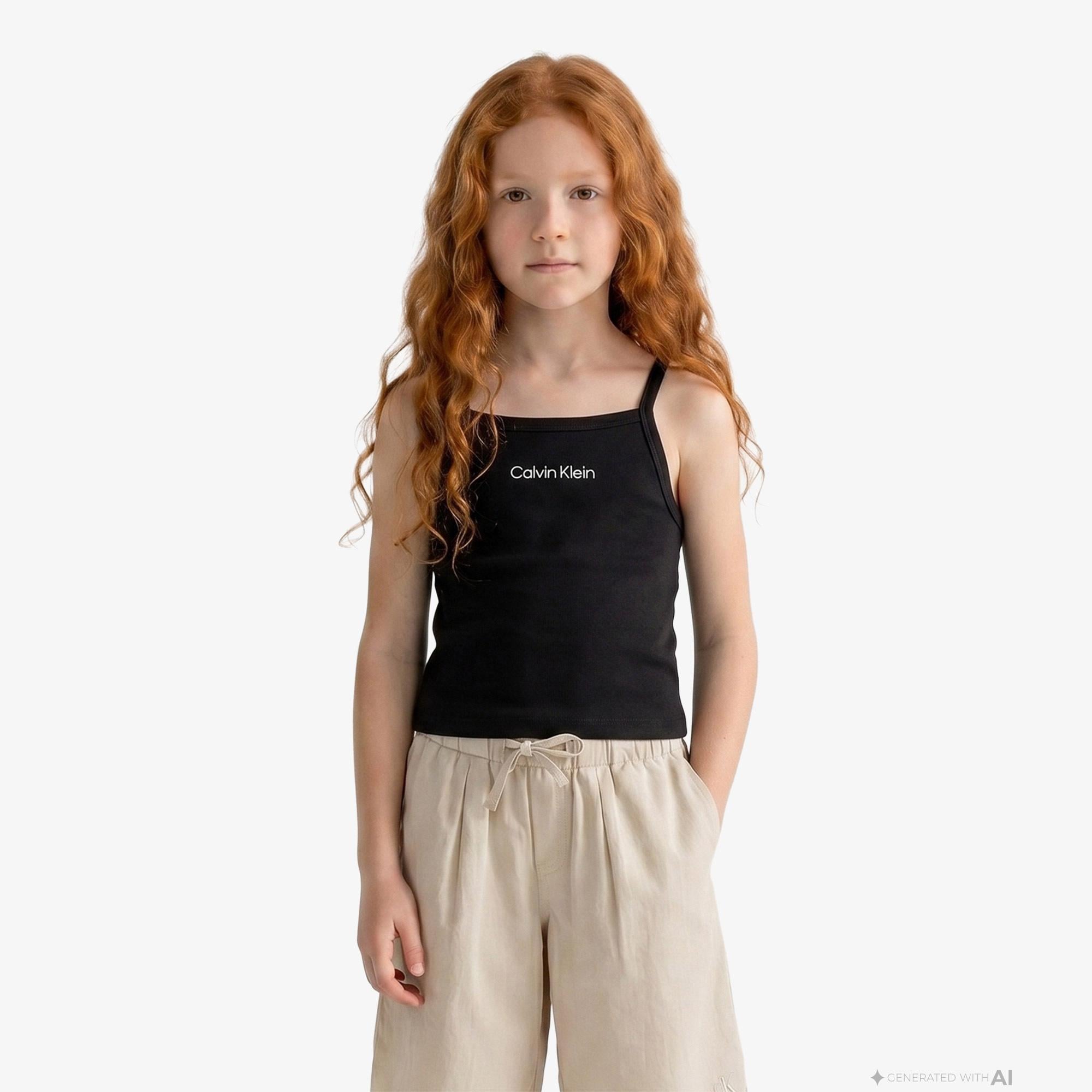 Calvin Klein Punto Strap Çocuk Siyah T-Shirt