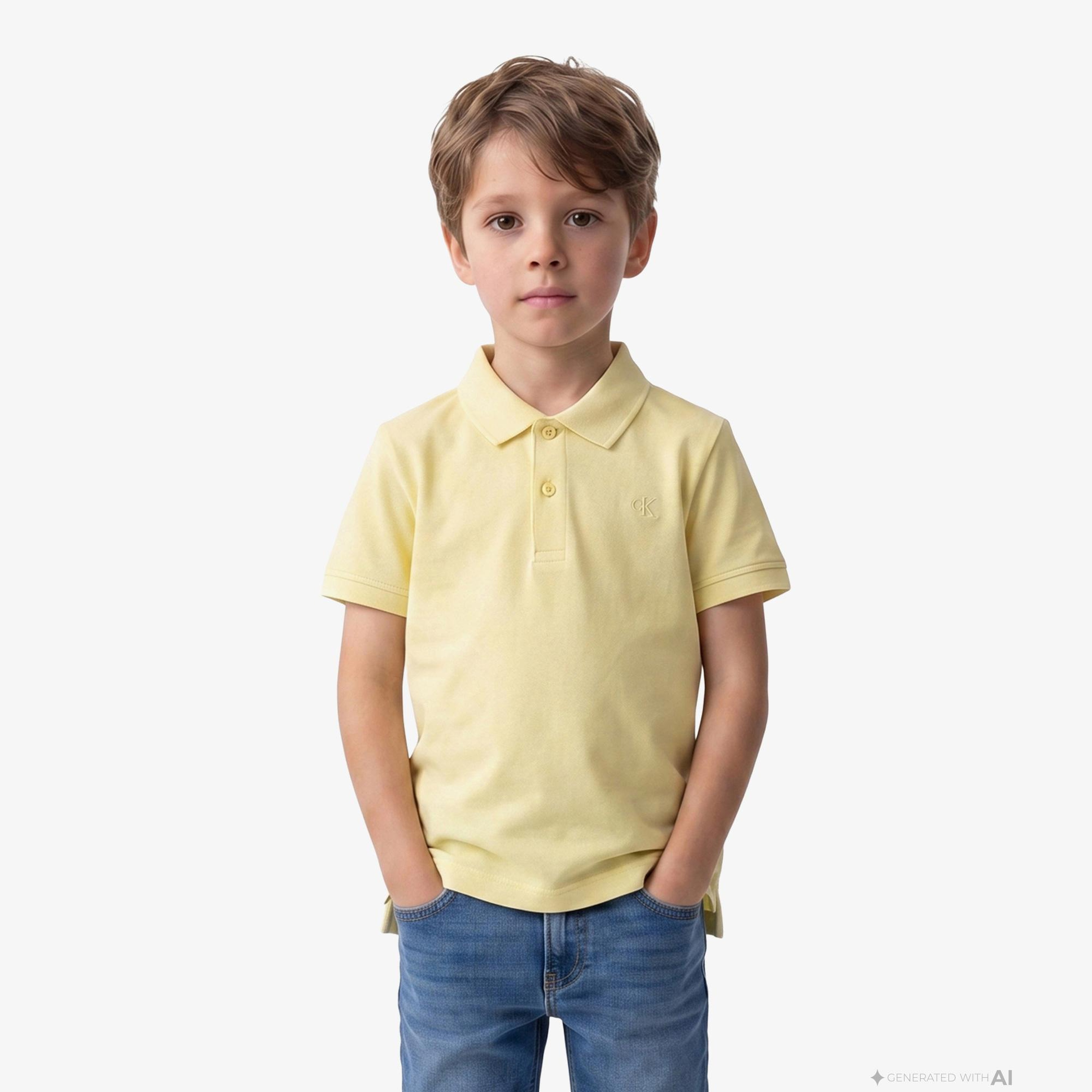 Calvin Klein Solid Çocuk Sarı Polo