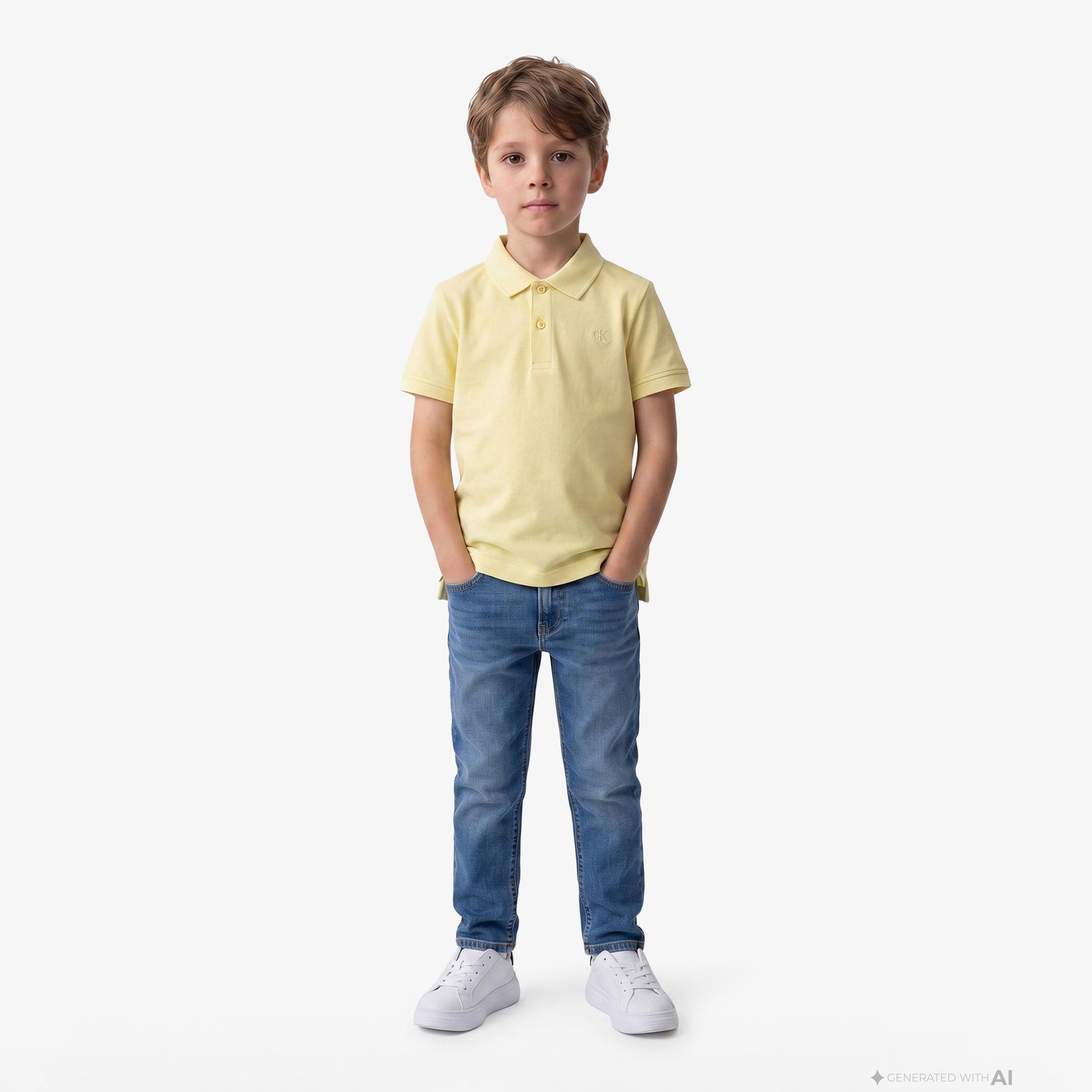 Calvin Klein Solid Çocuk Sarı Polo