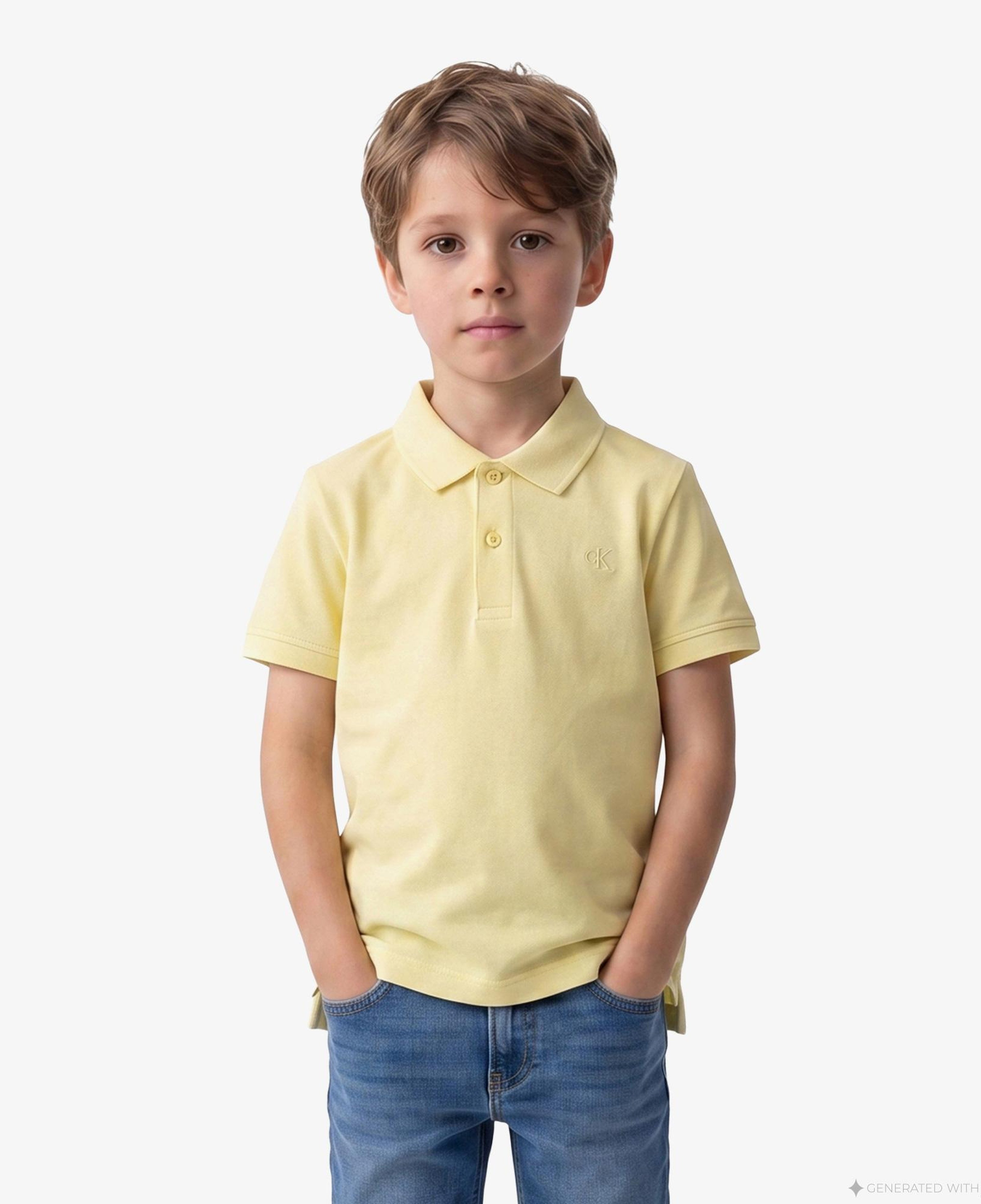 Calvin Klein Solid Çocuk Sarı Polo
