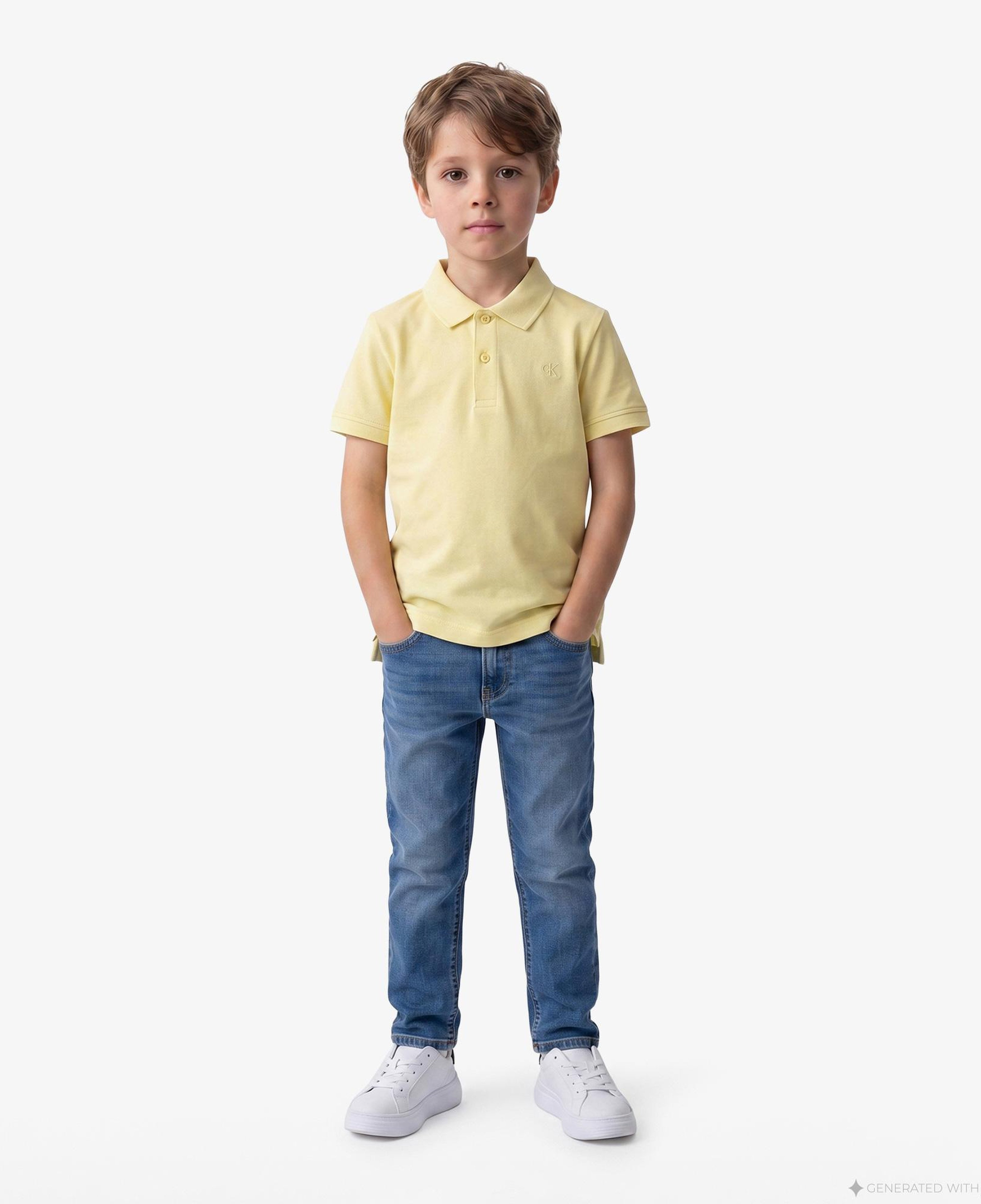 Calvin Klein Solid Çocuk Sarı Polo