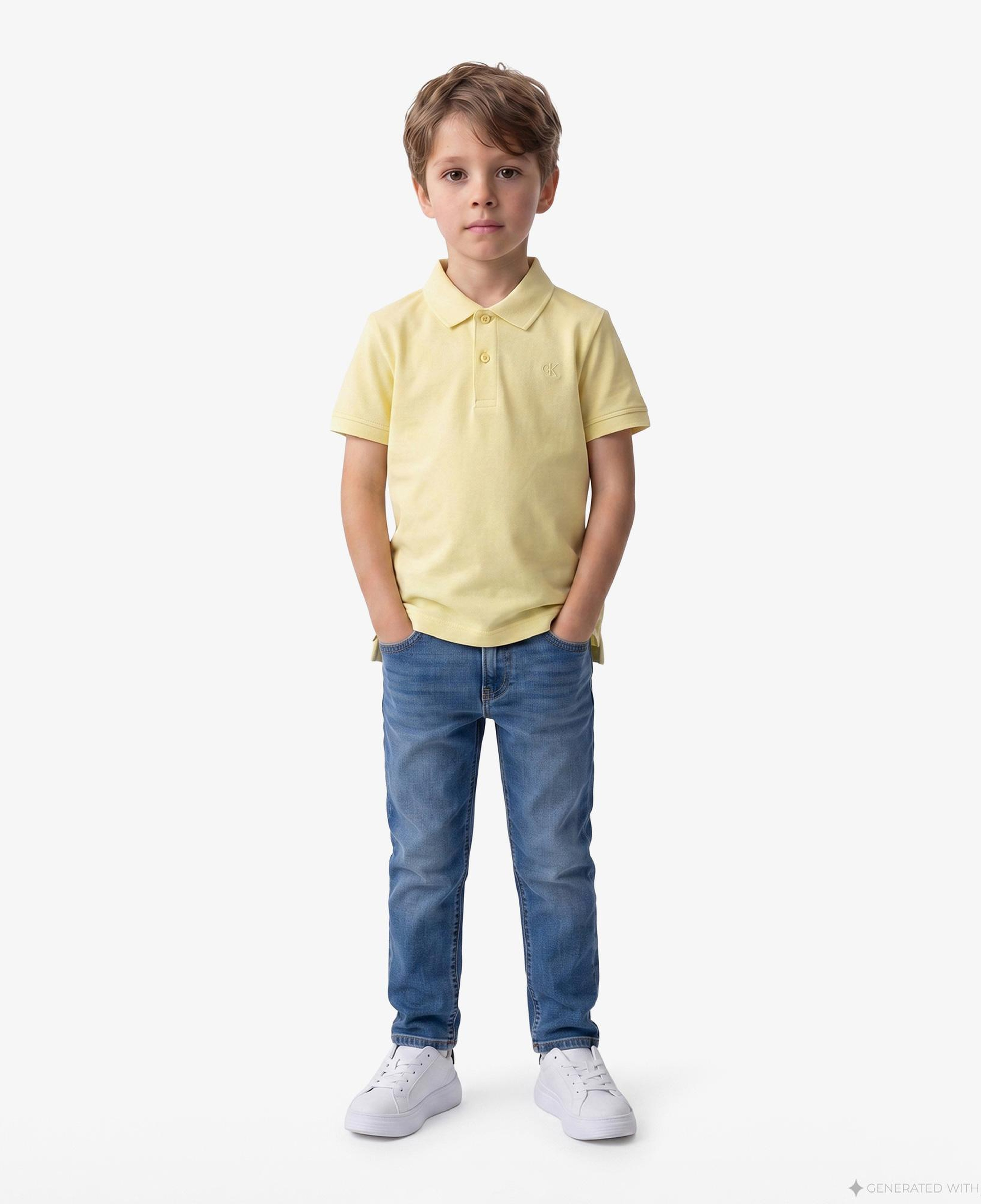 Calvin Klein Solid Çocuk Sarı Polo