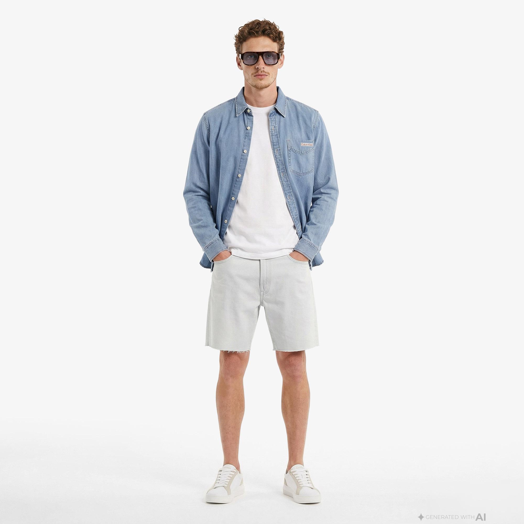 Calvin Klein Essential Classic 205 Erkek Mavi Gömlek