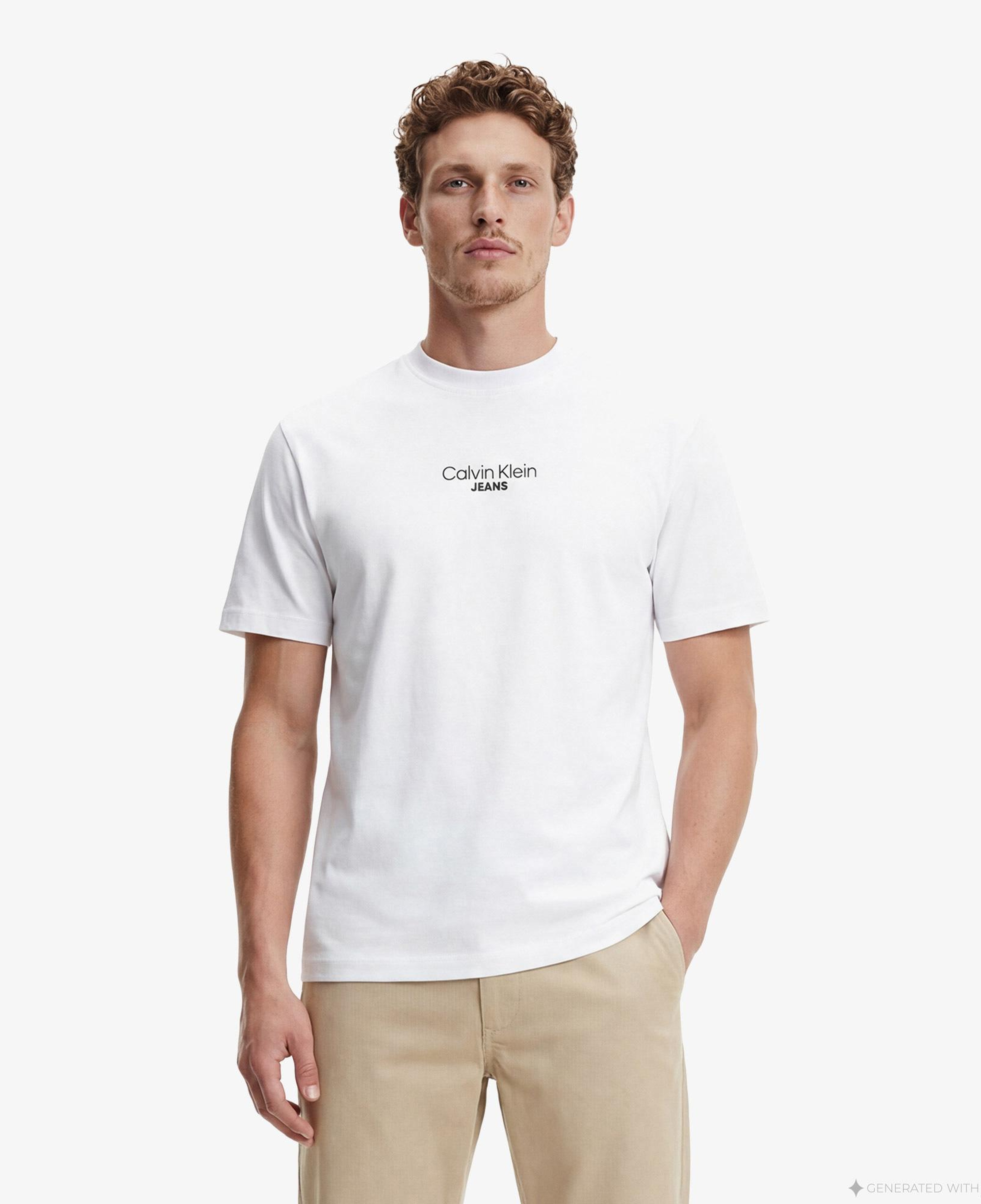 Calvin Klein Relaxed Fit Graphic Erkek Beyaz T-Shirt