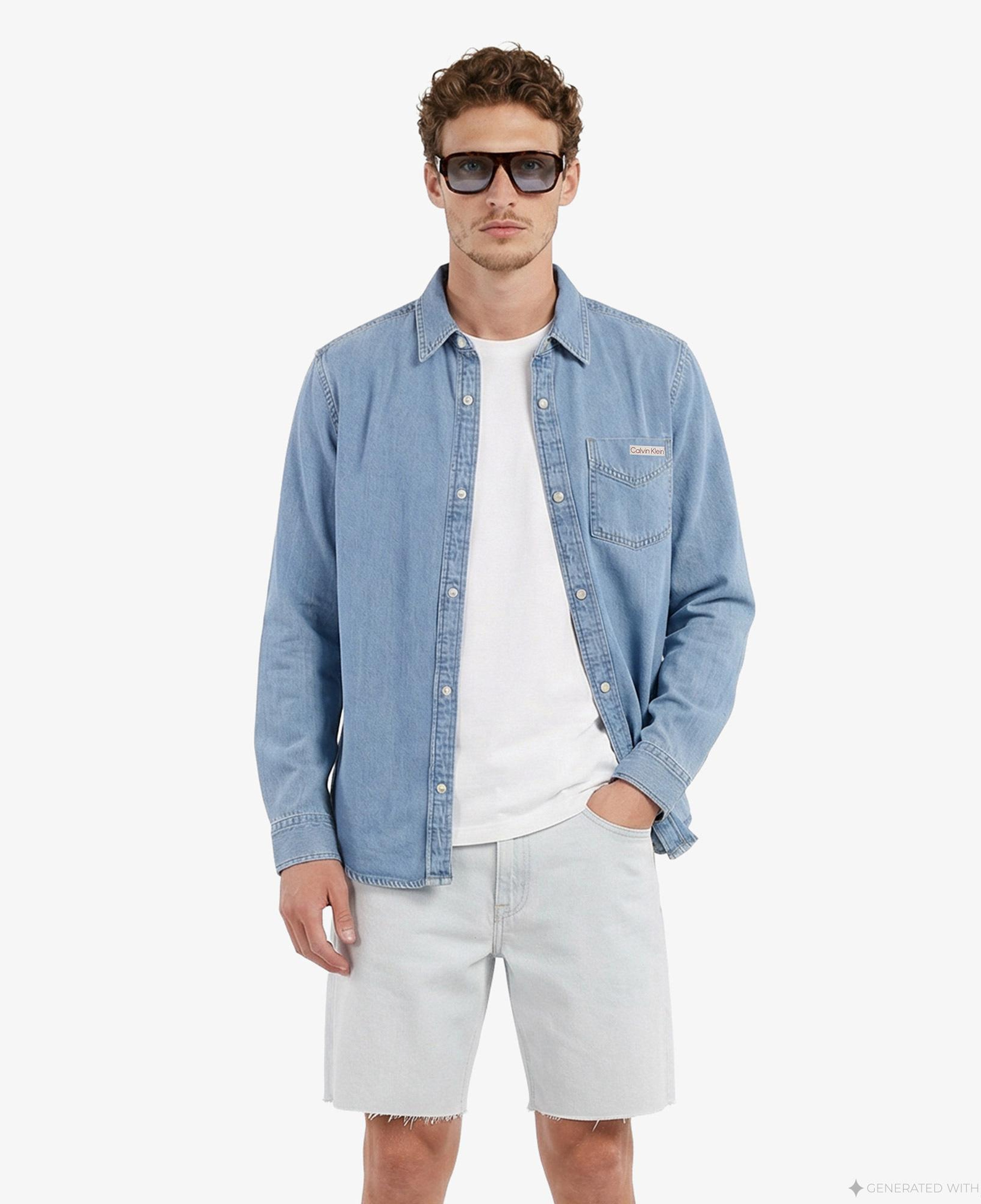 Calvin Klein Essential Classic 205 Erkek Mavi Gömlek