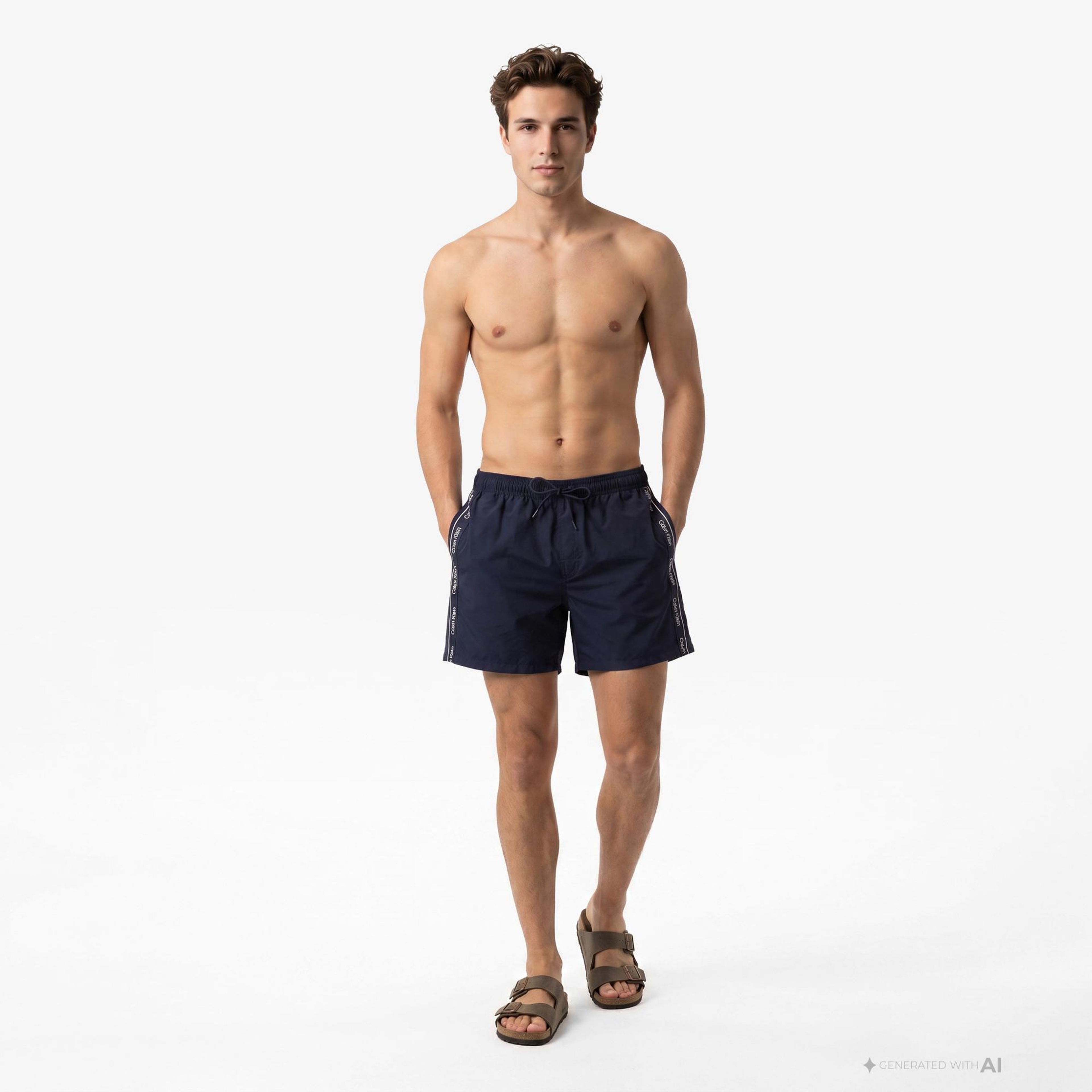 Calvin Klein Medium Drawstring Core Erkek Mavi Deniz Şortu