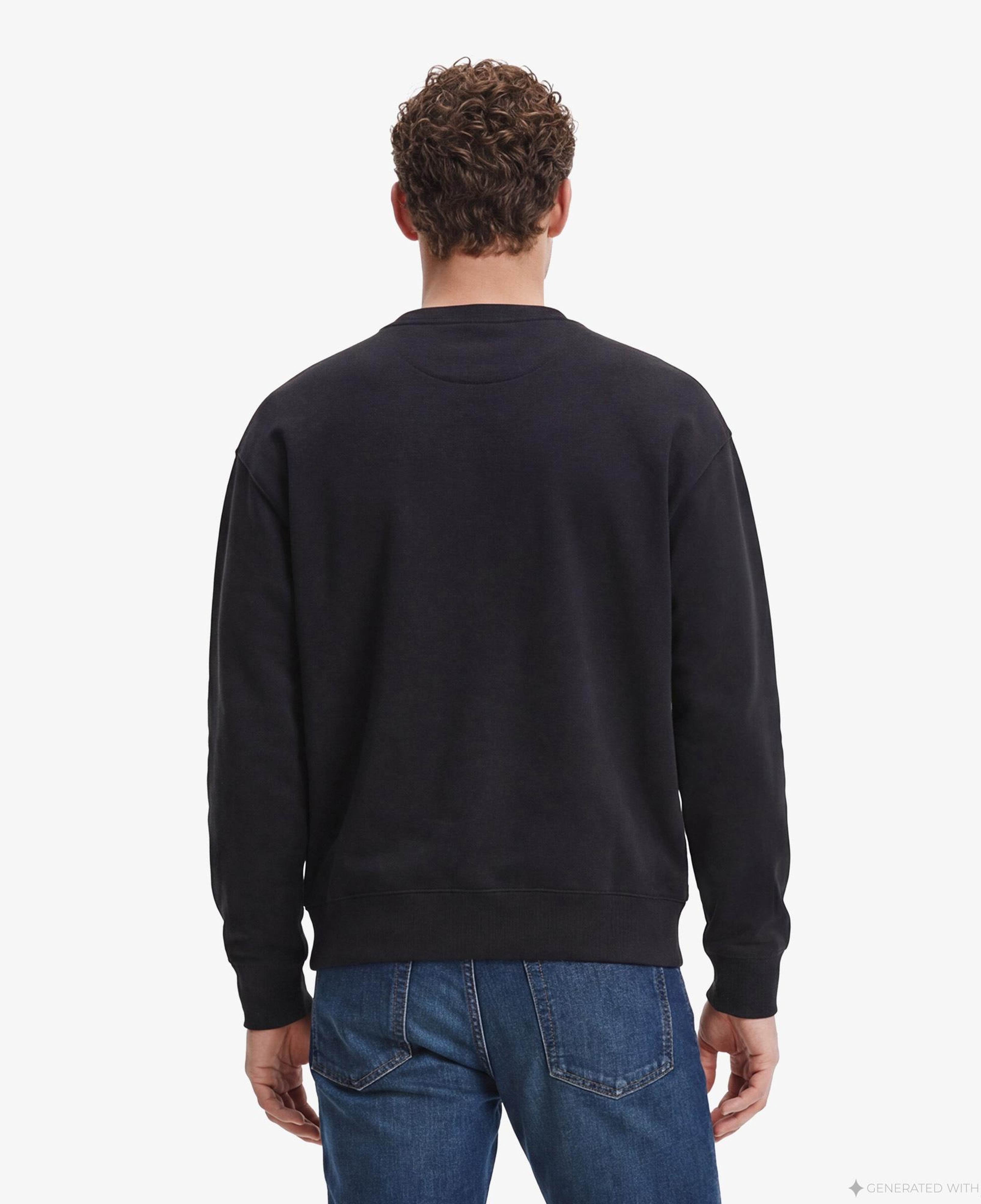 Calvin Klein Premium Terry Monologo Erkek Siyah Sweatshirt