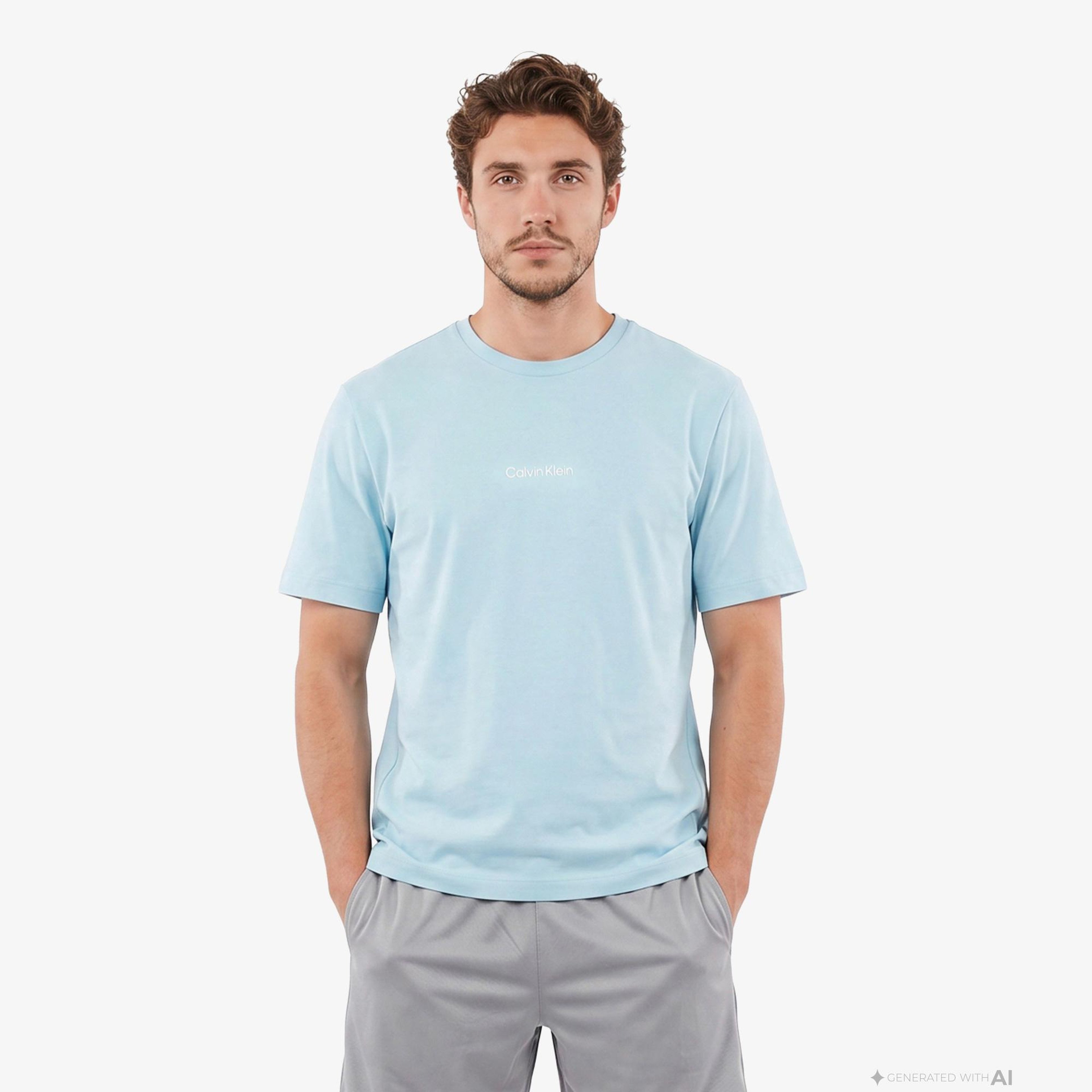 Calvin Klein Crew Neck Erkek Mavi T-Shirt