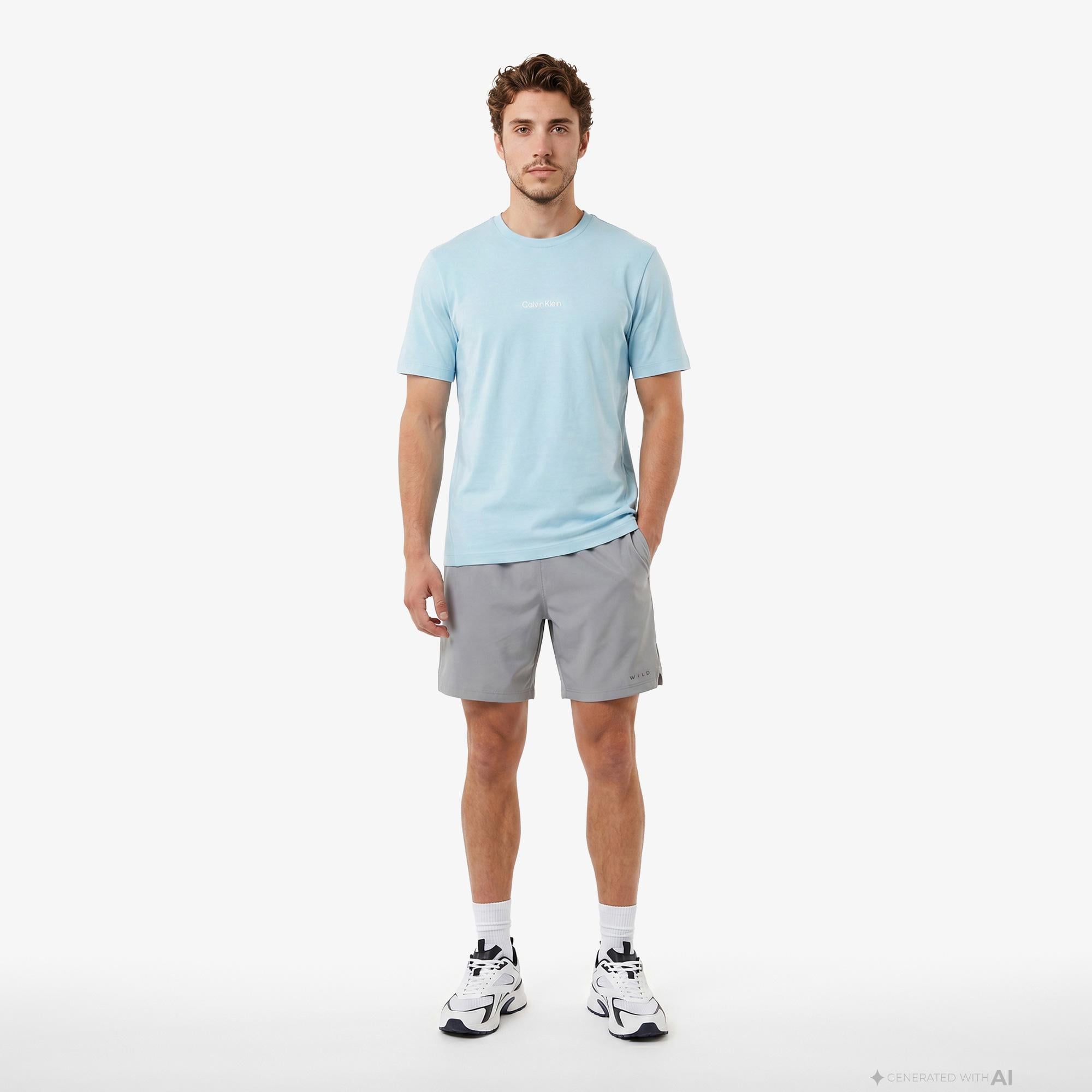 Calvin Klein Crew Neck Erkek Mavi T-Shirt