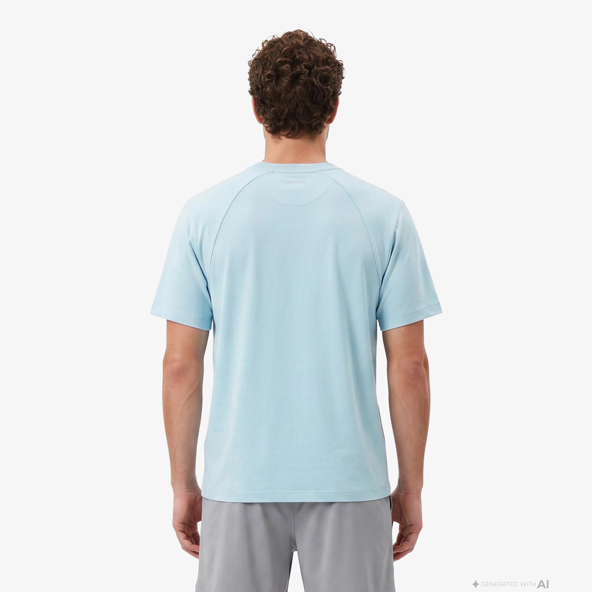 Calvin Klein Crew Neck Erkek Mavi T-Shirt