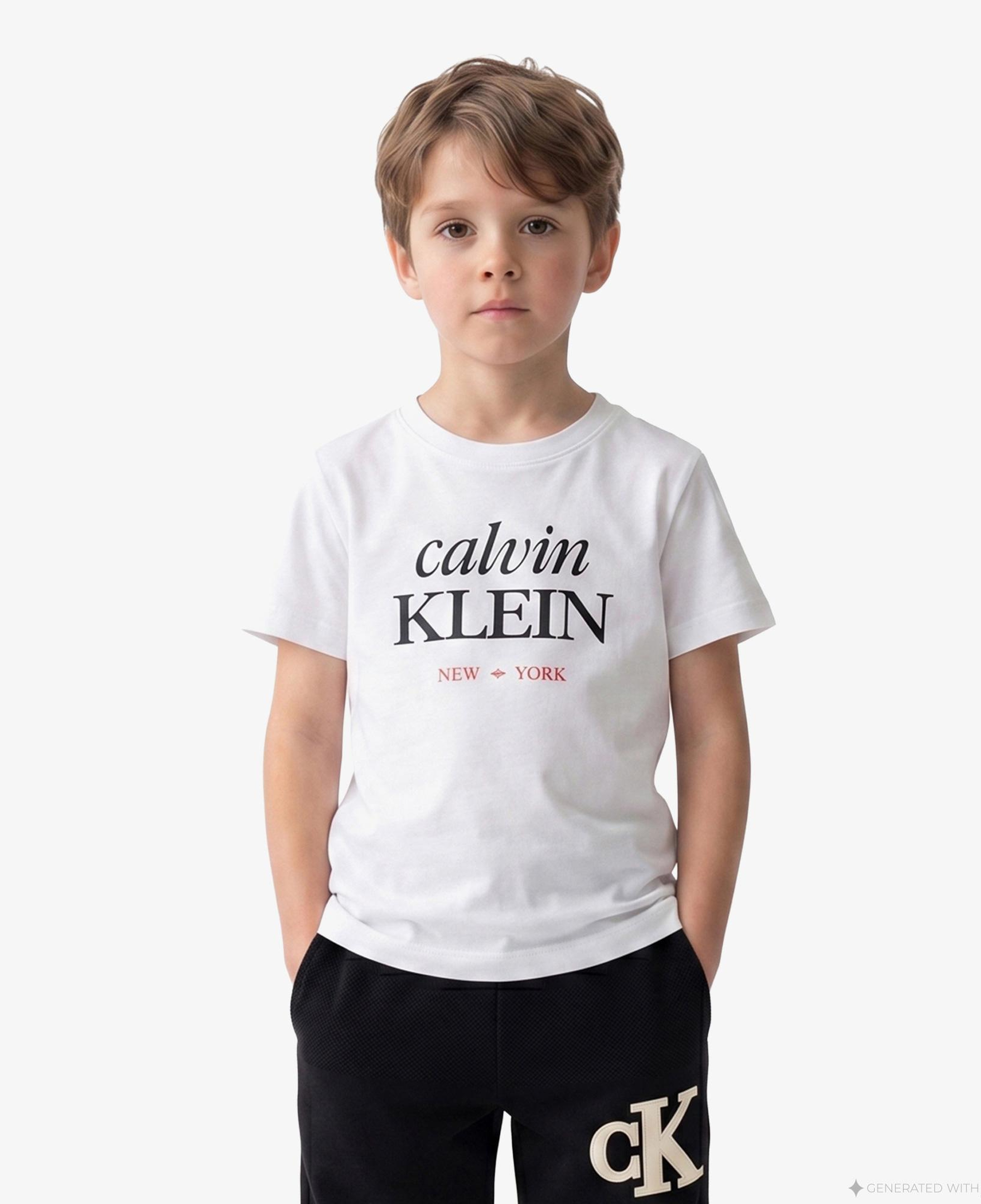 Calvin Klein Logo Çocuk Beyaz T-Shirt