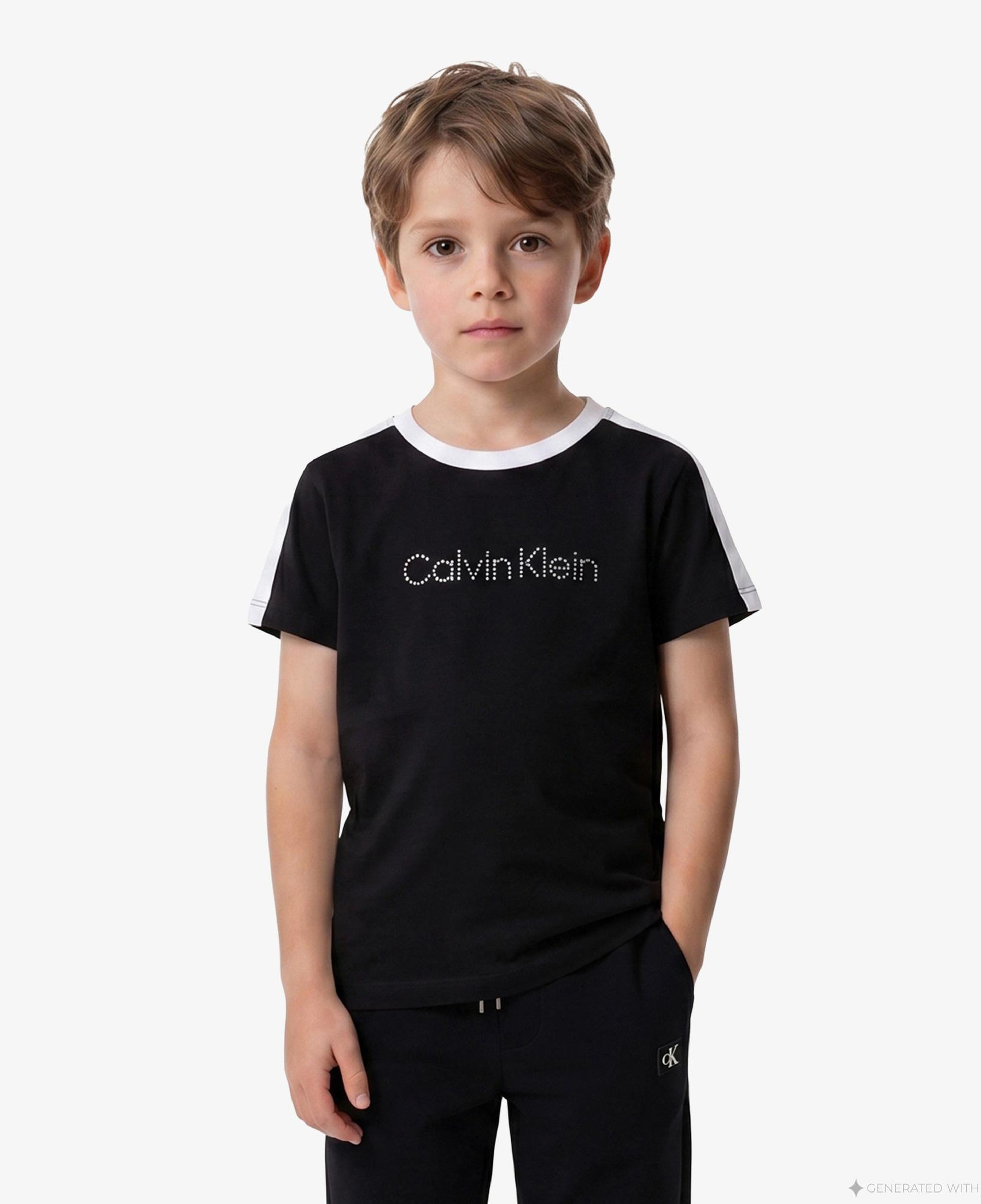 Calvin Klein Taping Çocuk Siyah T-Shirt