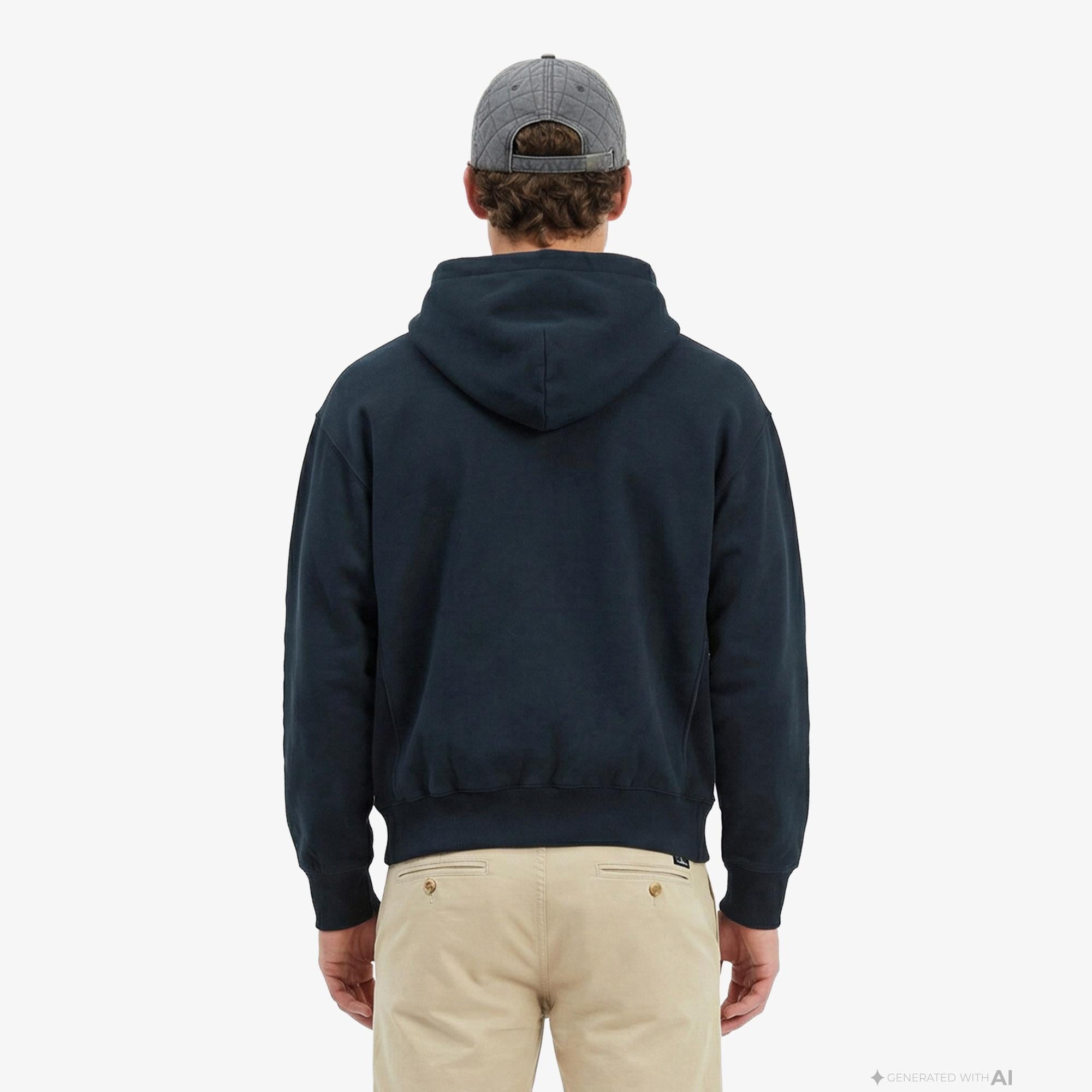 Calvin Klein Premium Fleece Graphic Erkek Mavi Sweatshirt