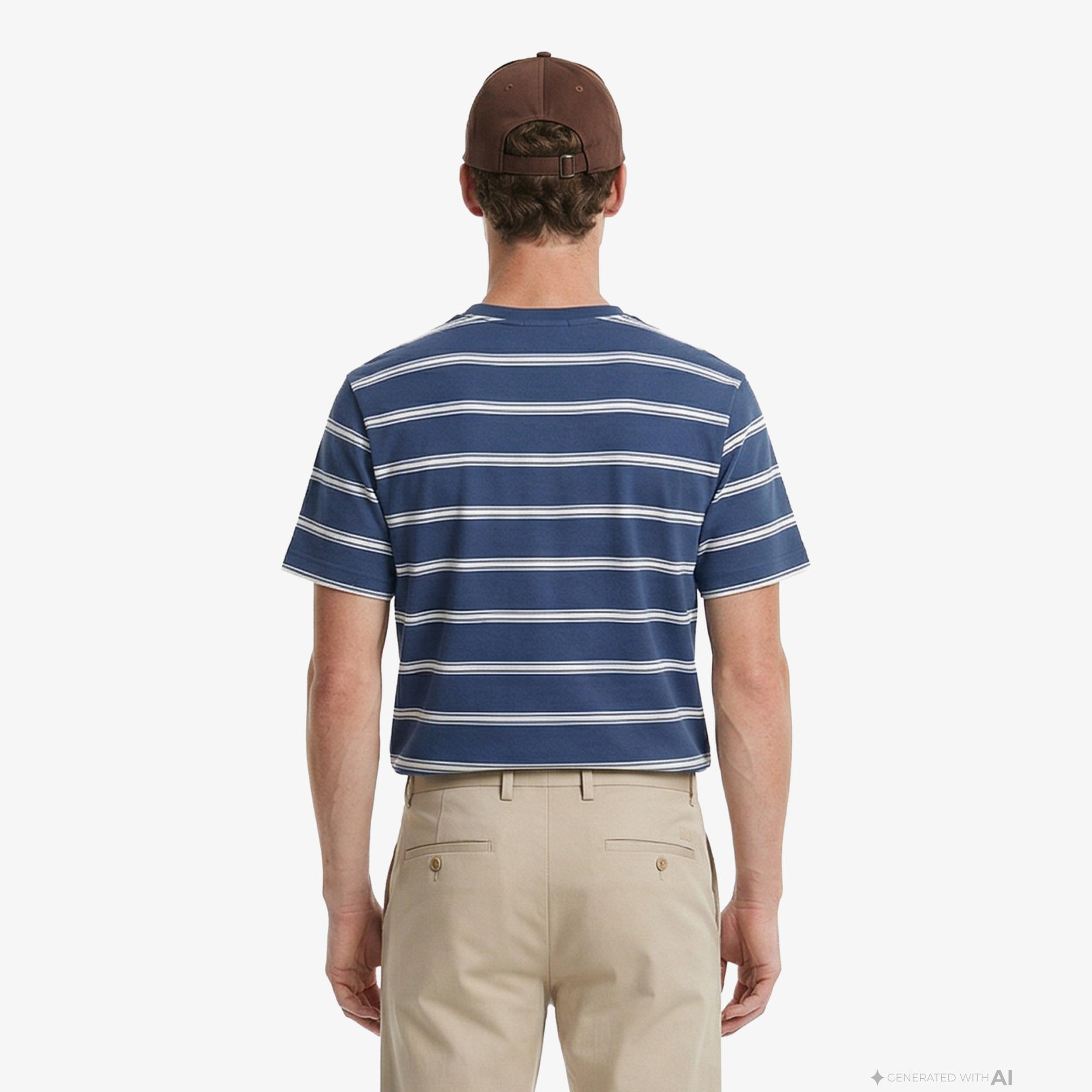 Calvin Klein Easy Stripe Crewnk Erkek Mavi T-Shirt