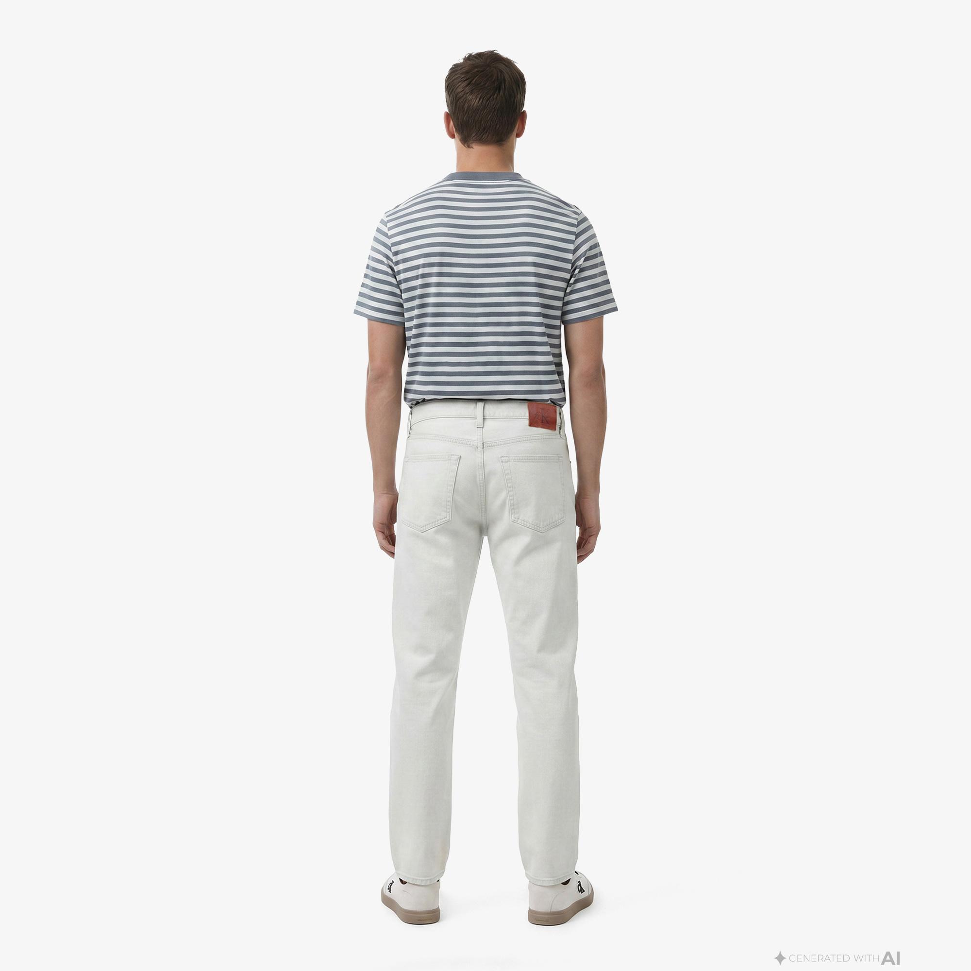 Calvin Klein Baggy Bleachout 205 Erkek Mavi Jean
