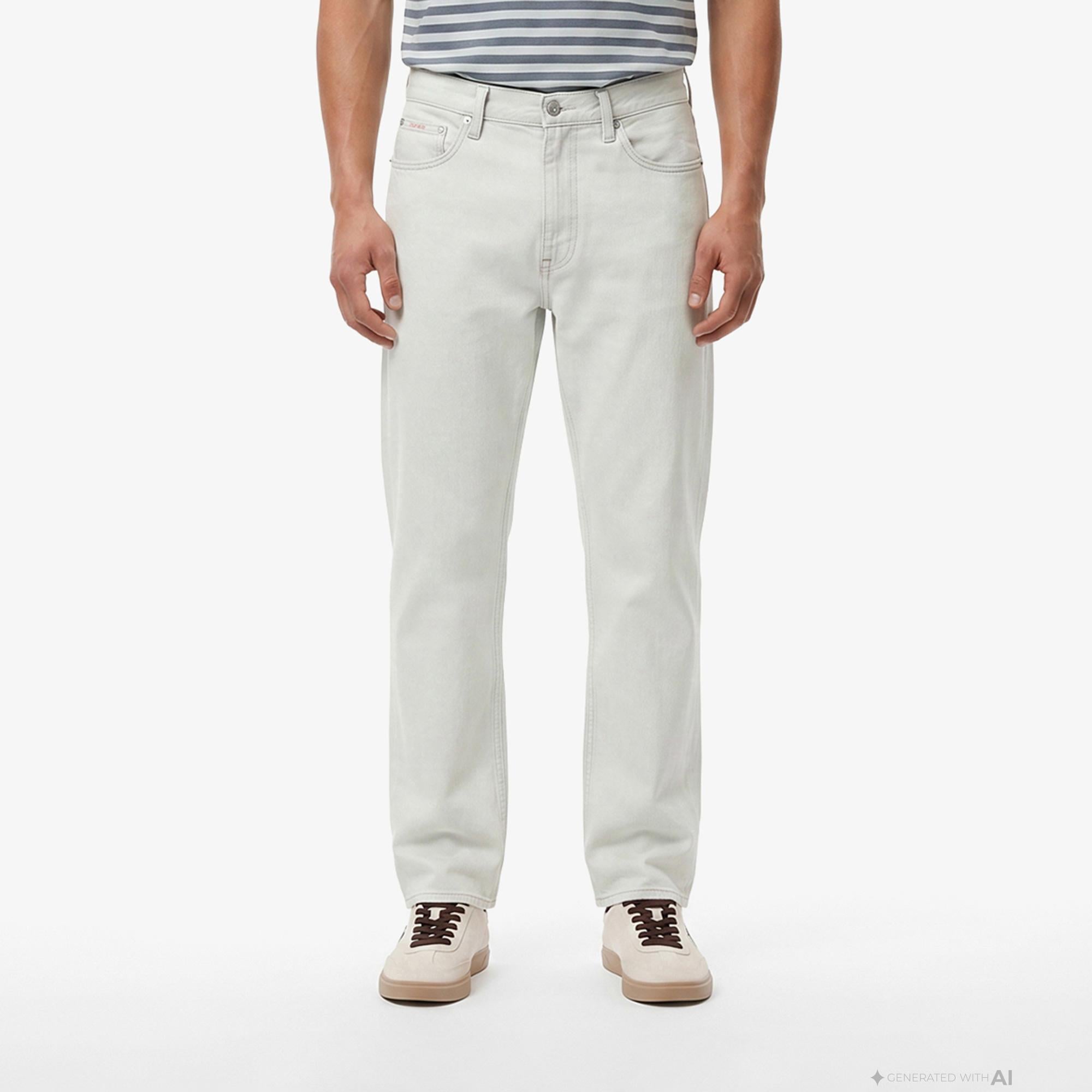Calvin Klein Baggy Bleachout 205 Erkek Mavi Jean