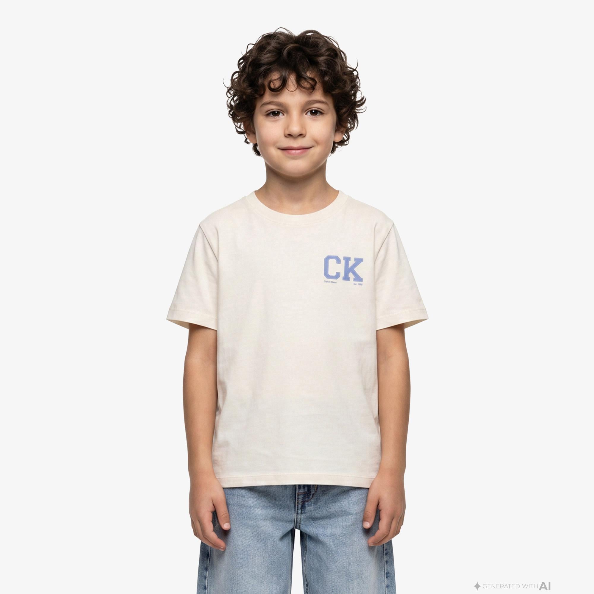 Calvin Klein Chest Logo Çocuk Sarı T-Shirt