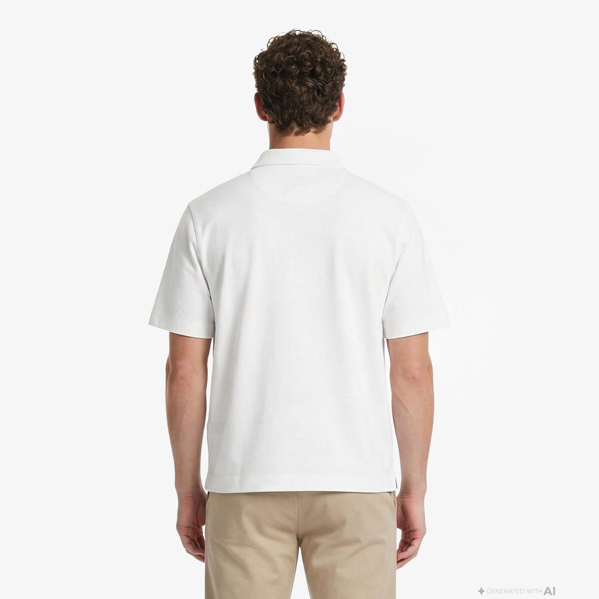 Calvin Klein Cooling Pique Embossed Erkek Beyaz Polo
