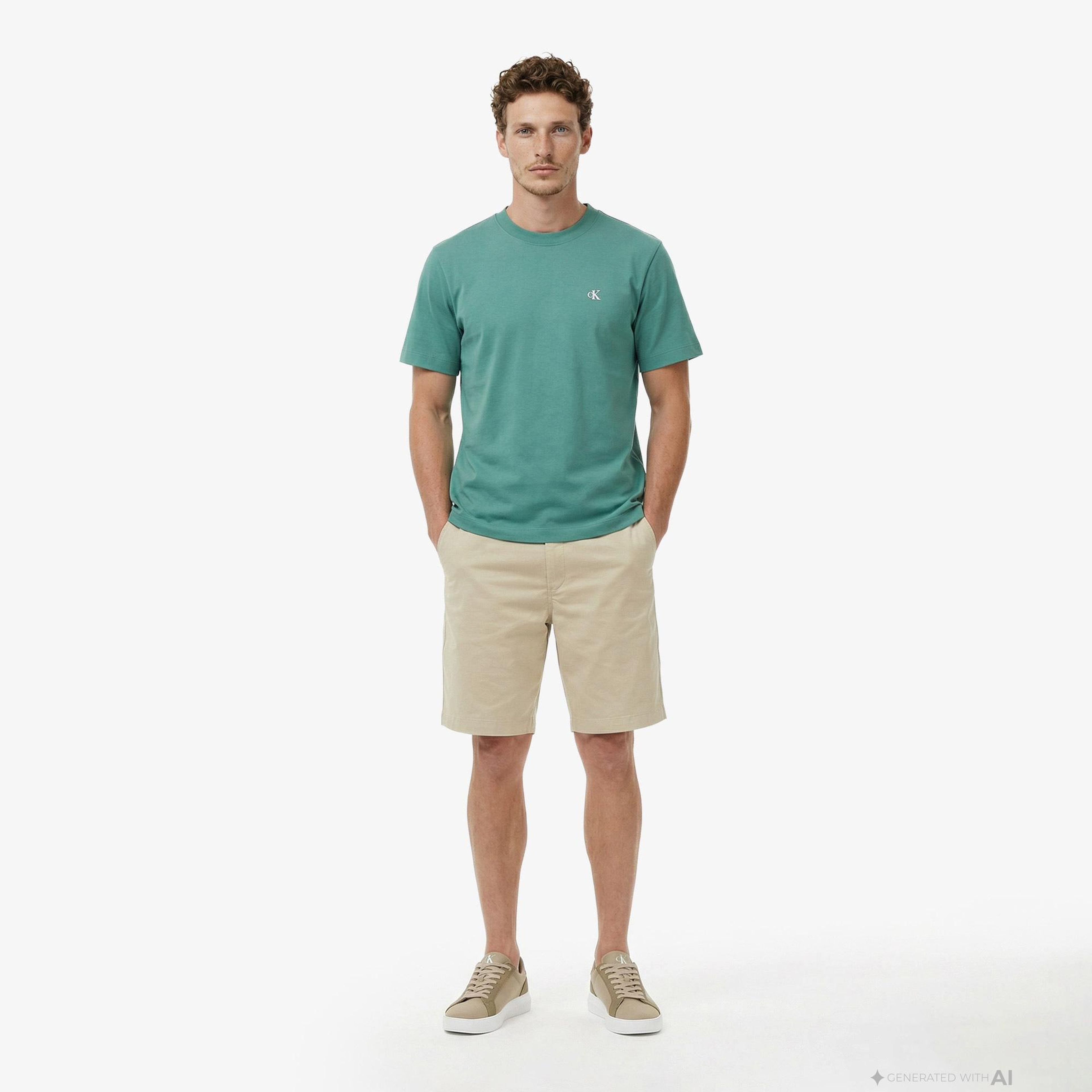 Calvin Klein Easy Monogram Erkek Yeşil T-Shirt