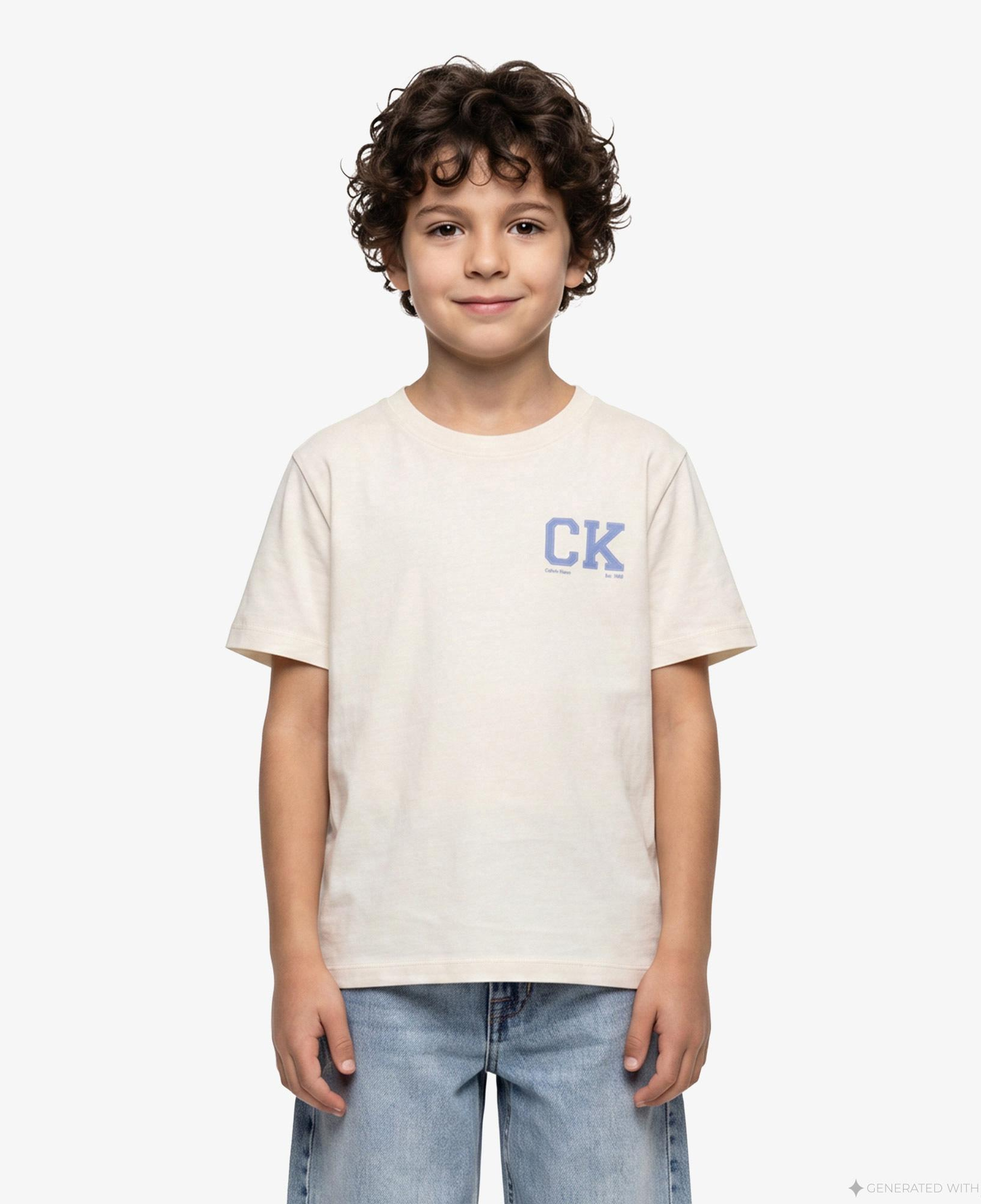 Calvin Klein Chest Logo Çocuk Sarı T-Shirt