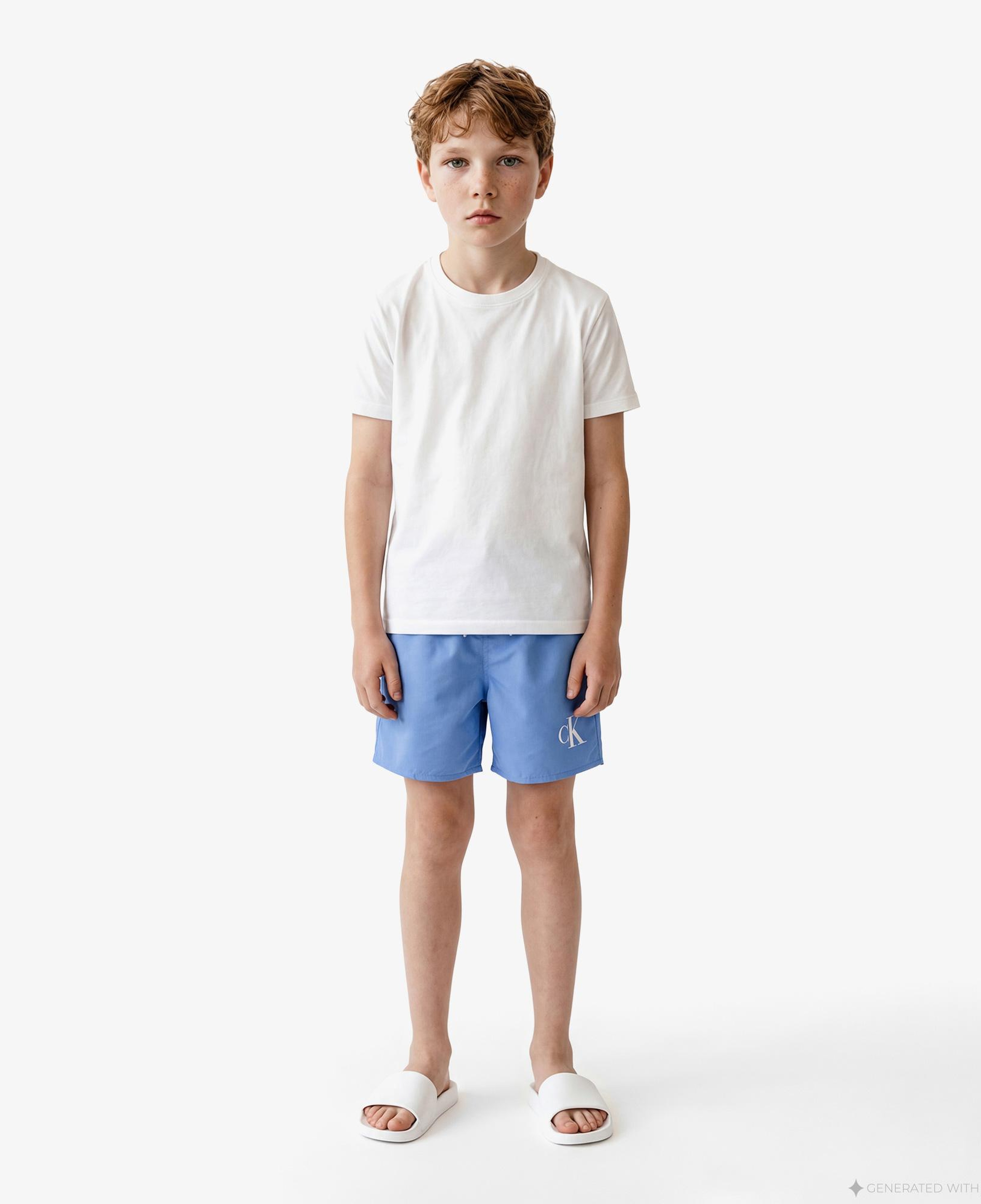 Calvin Klein Medium Drawstring Çocuk Mavi Deniz Şortu