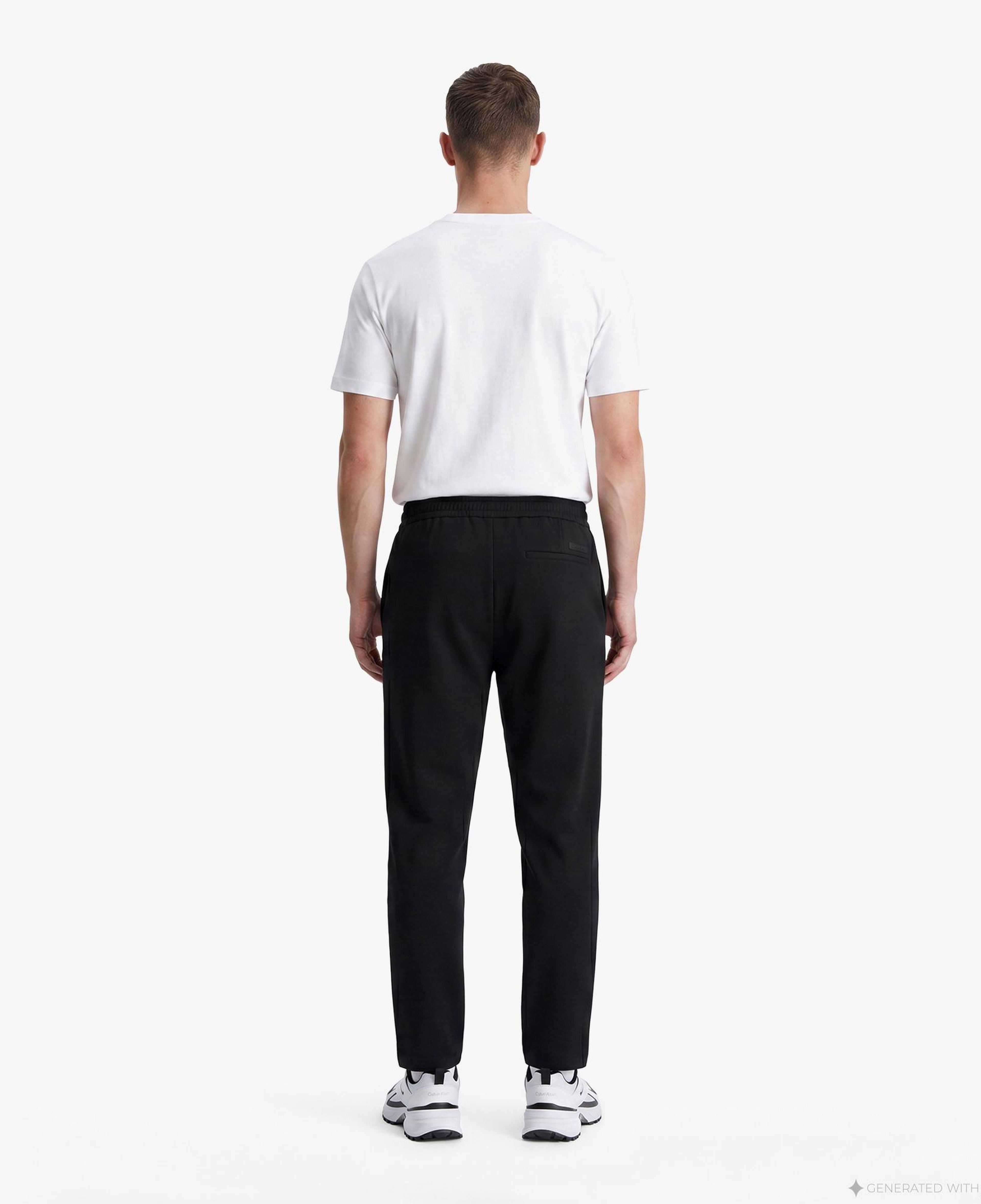 Calvin Klein Tapered Tech Knit Pleated Erkek Siyah Pantolon
