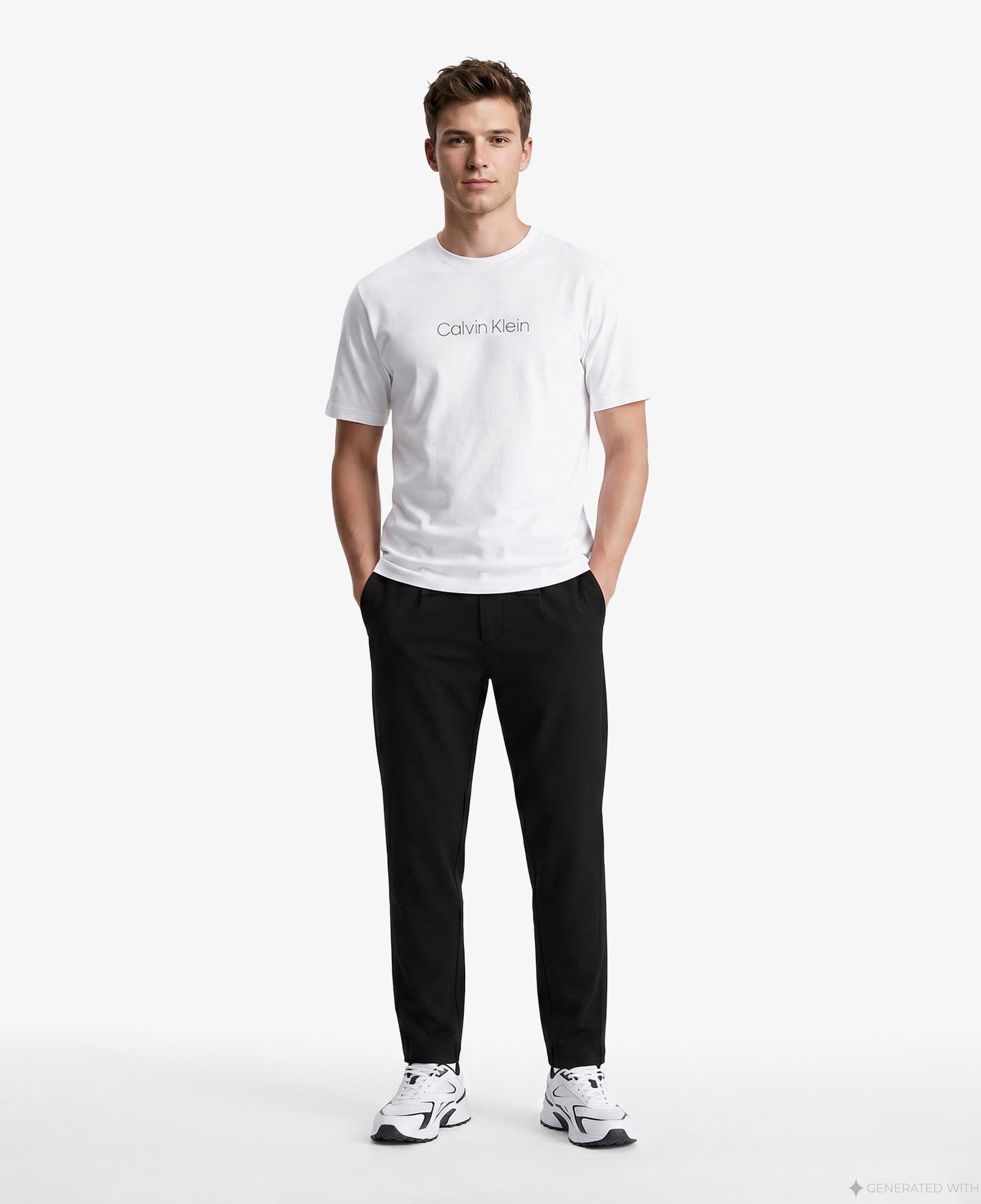 Calvin Klein Tapered Tech Knit Pleated Erkek Siyah Pantolon