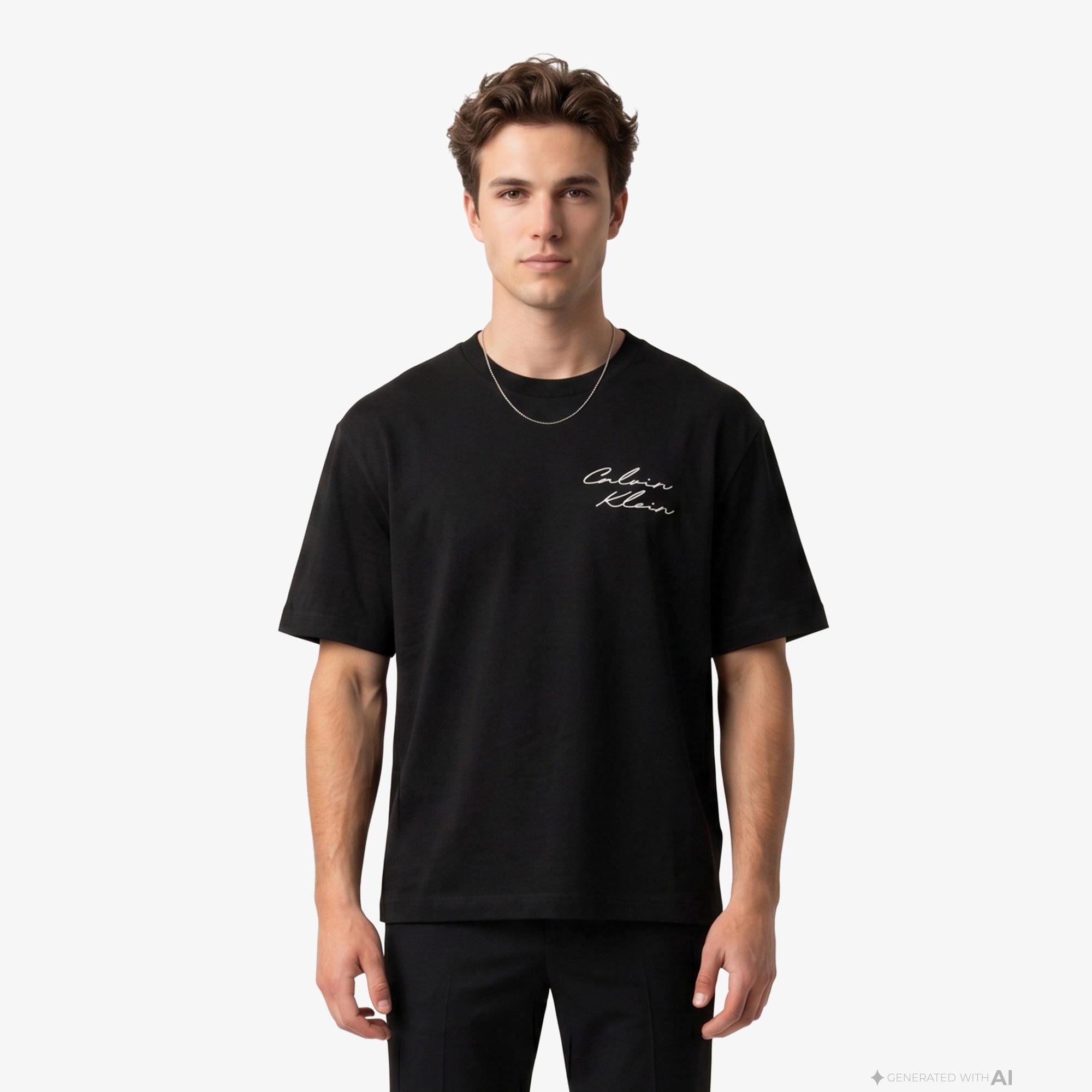 Calvin Klein April Graphic Seasonal Erkek Siyah T-Shirt