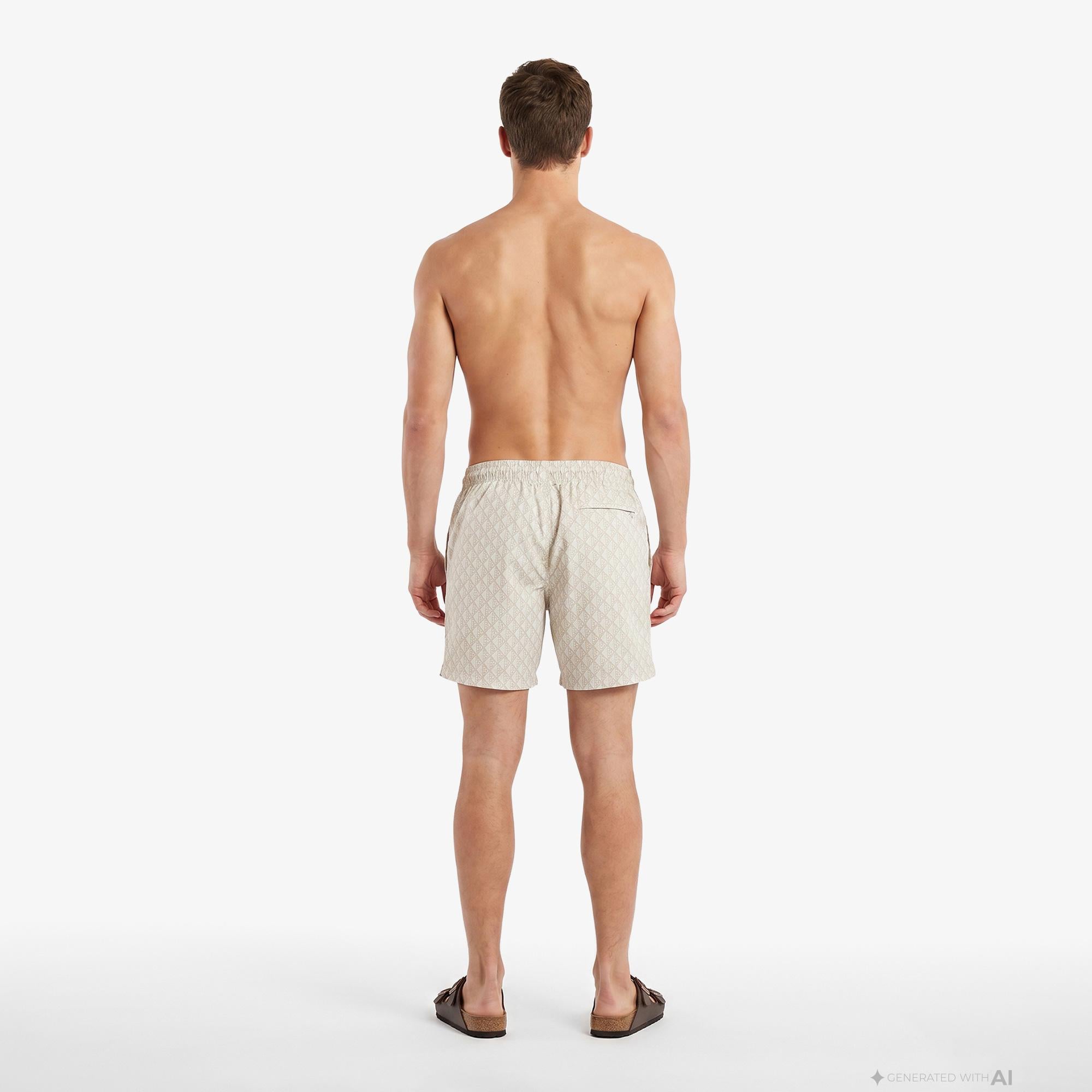 Calvin Klein Medium Drawstring Covered Erkek Haki Deniz Şortu