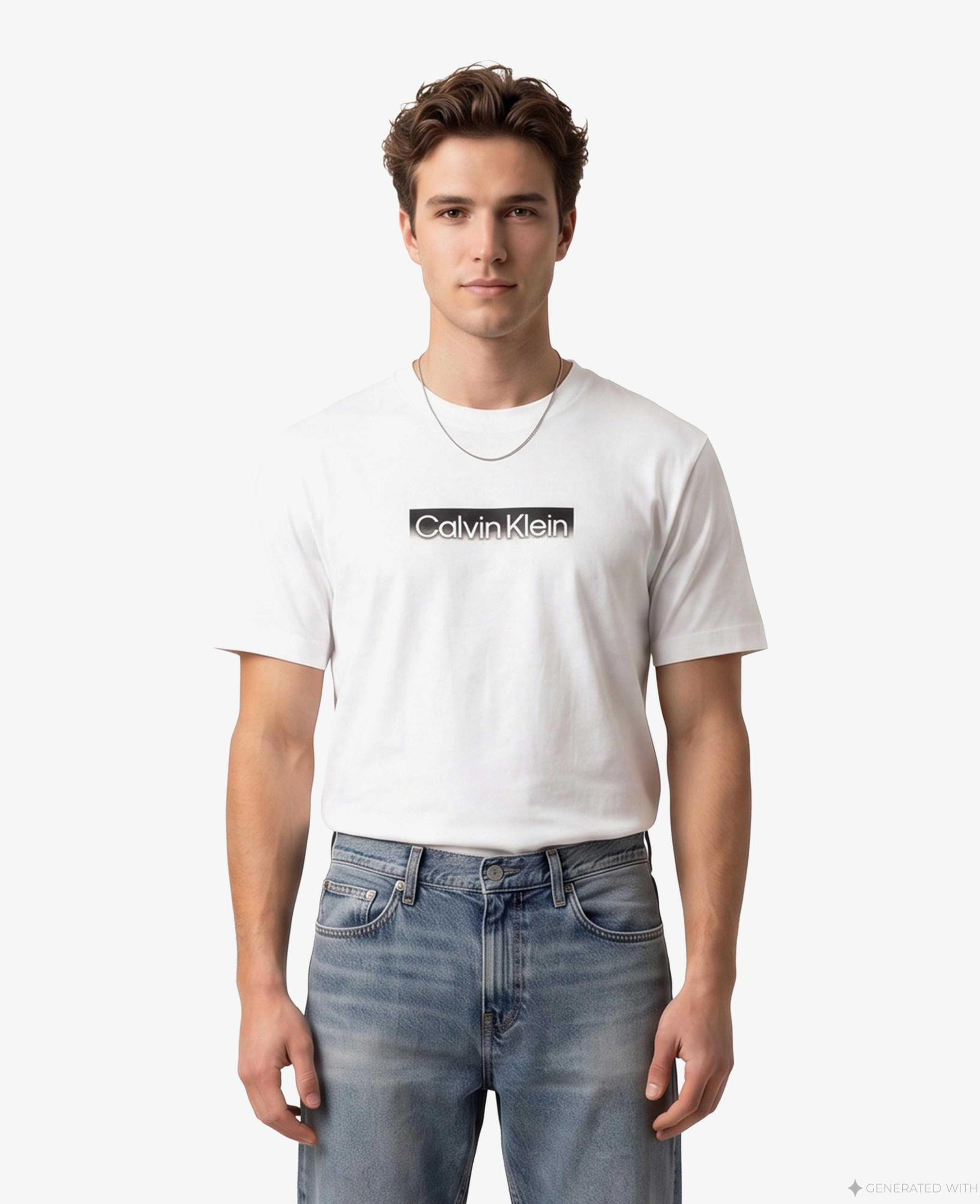 Calvin Klein 20S Sportswear Grap Erkek Beyaz T-Shirt