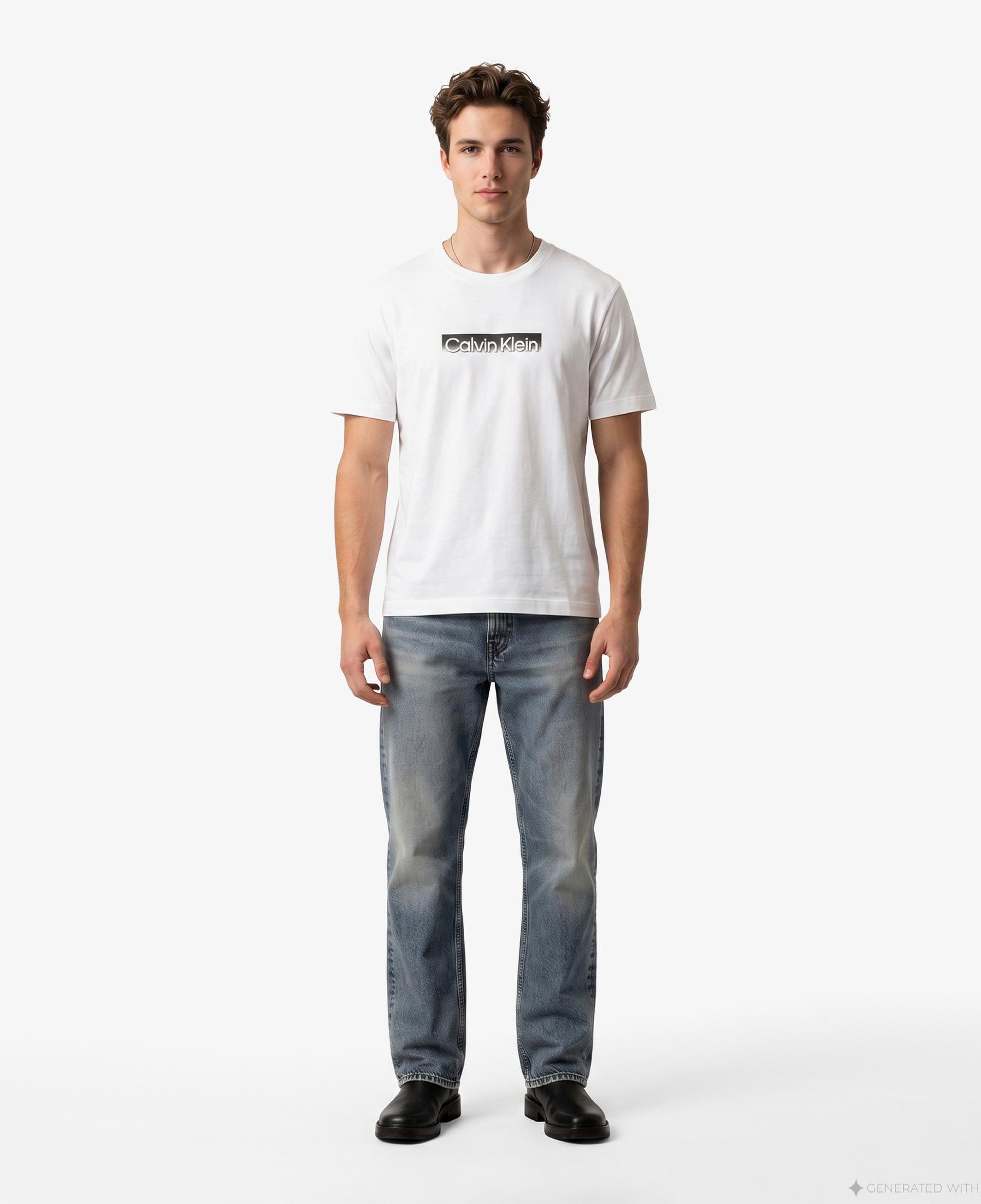 Calvin Klein 20S Sportswear Grap Erkek Beyaz T-Shirt