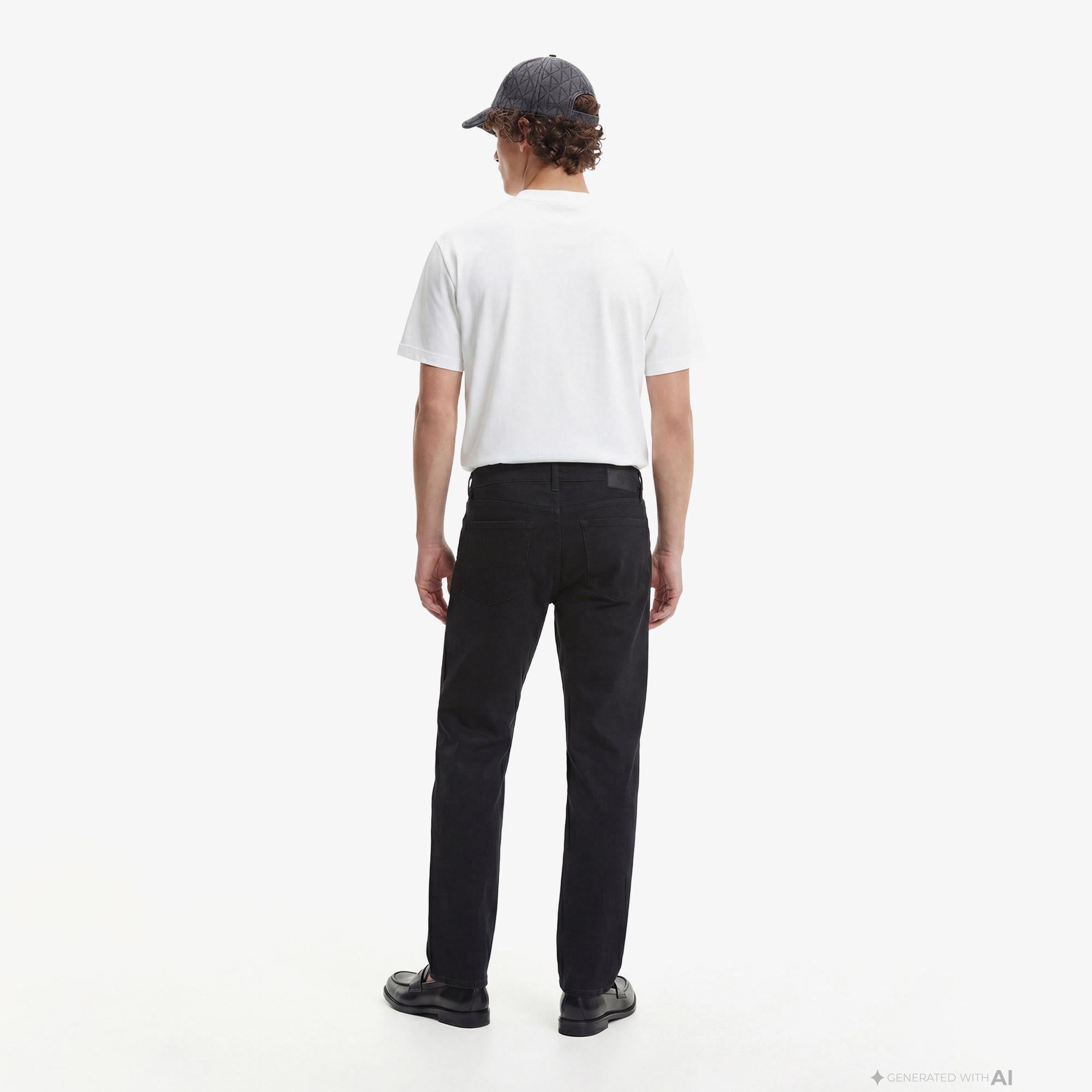Calvin Klein Slim Straight Erkek Siyah Jean