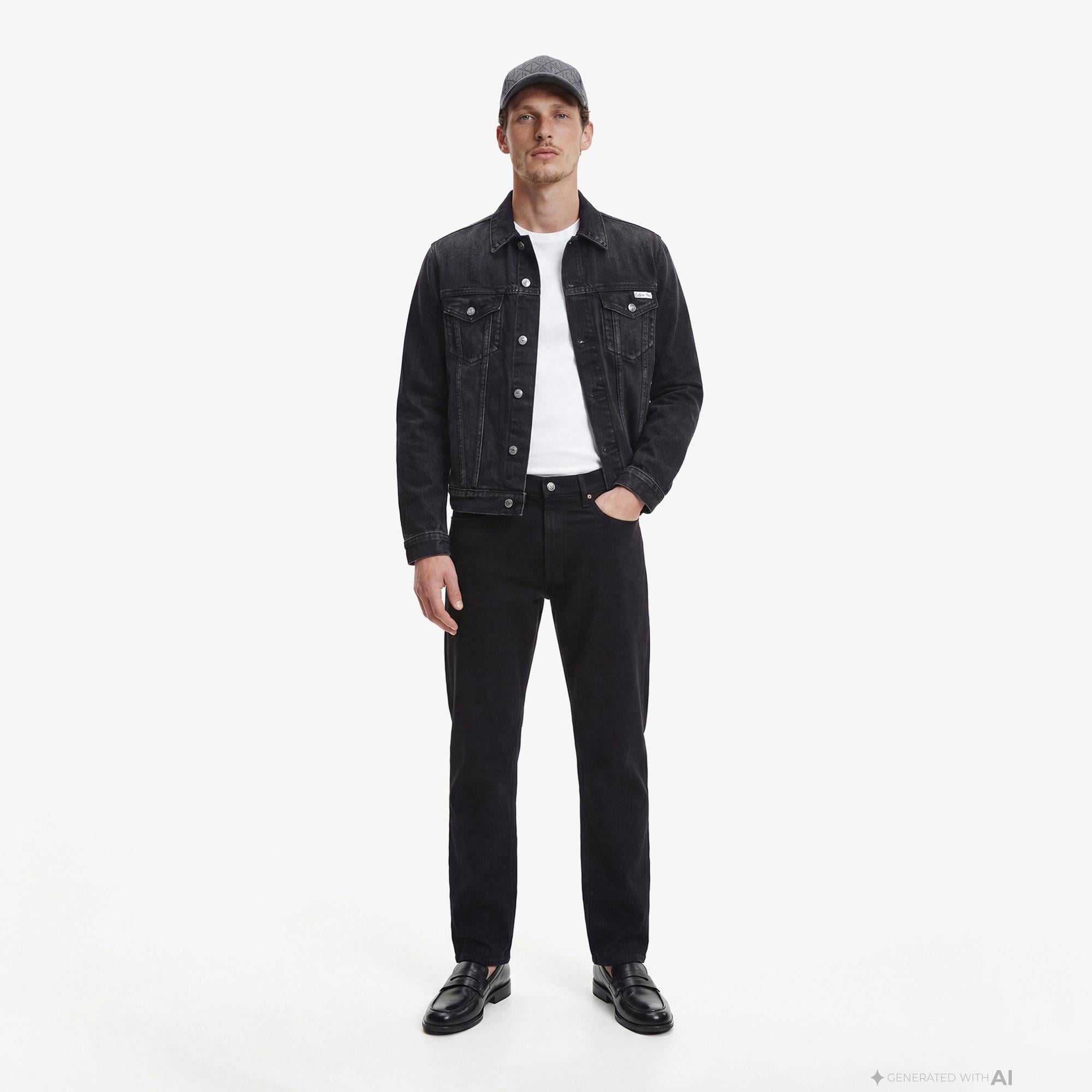 Calvin Klein Slim Straight Erkek Siyah Jean