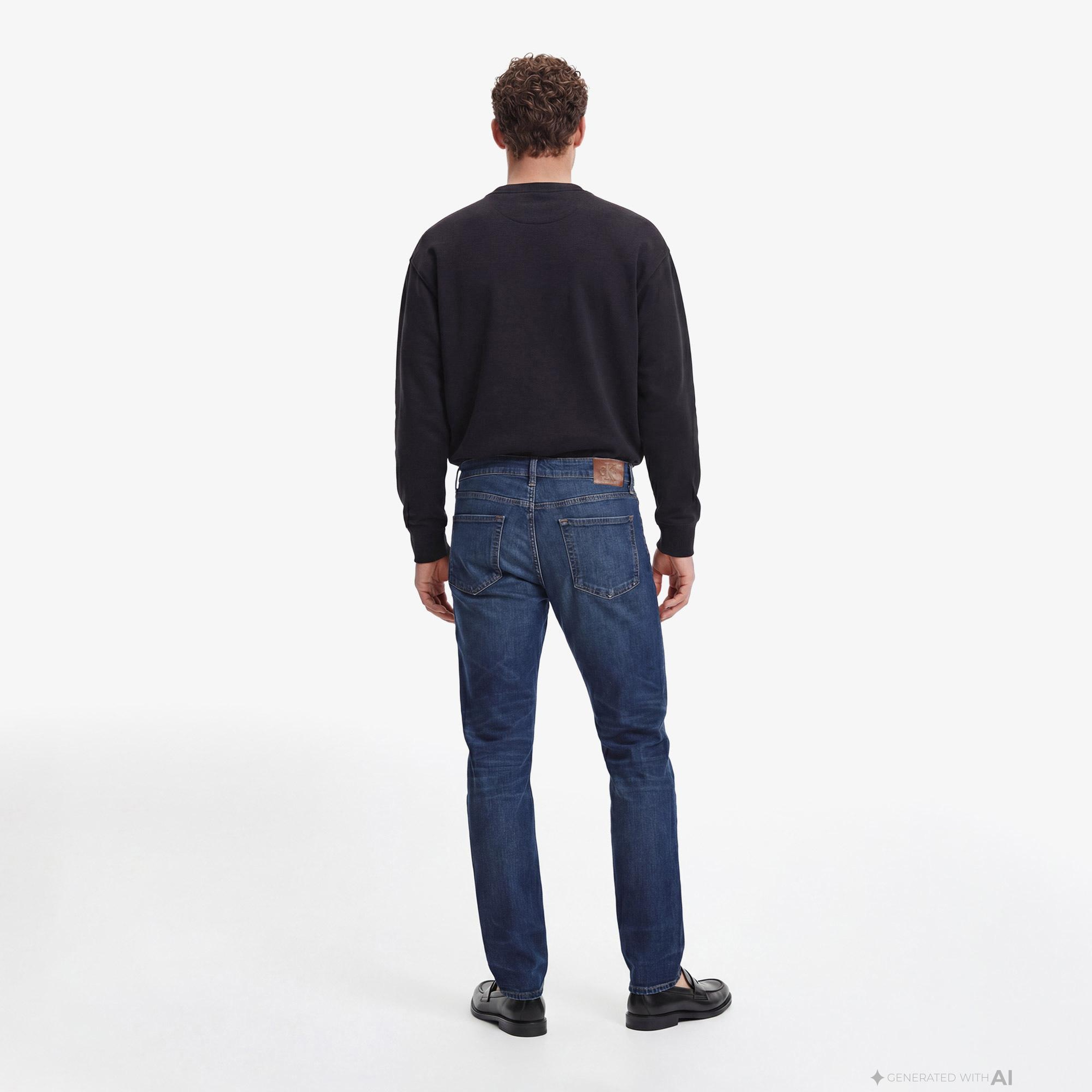 Calvin Klein Slim Vine Street Erkek Mavi Jean