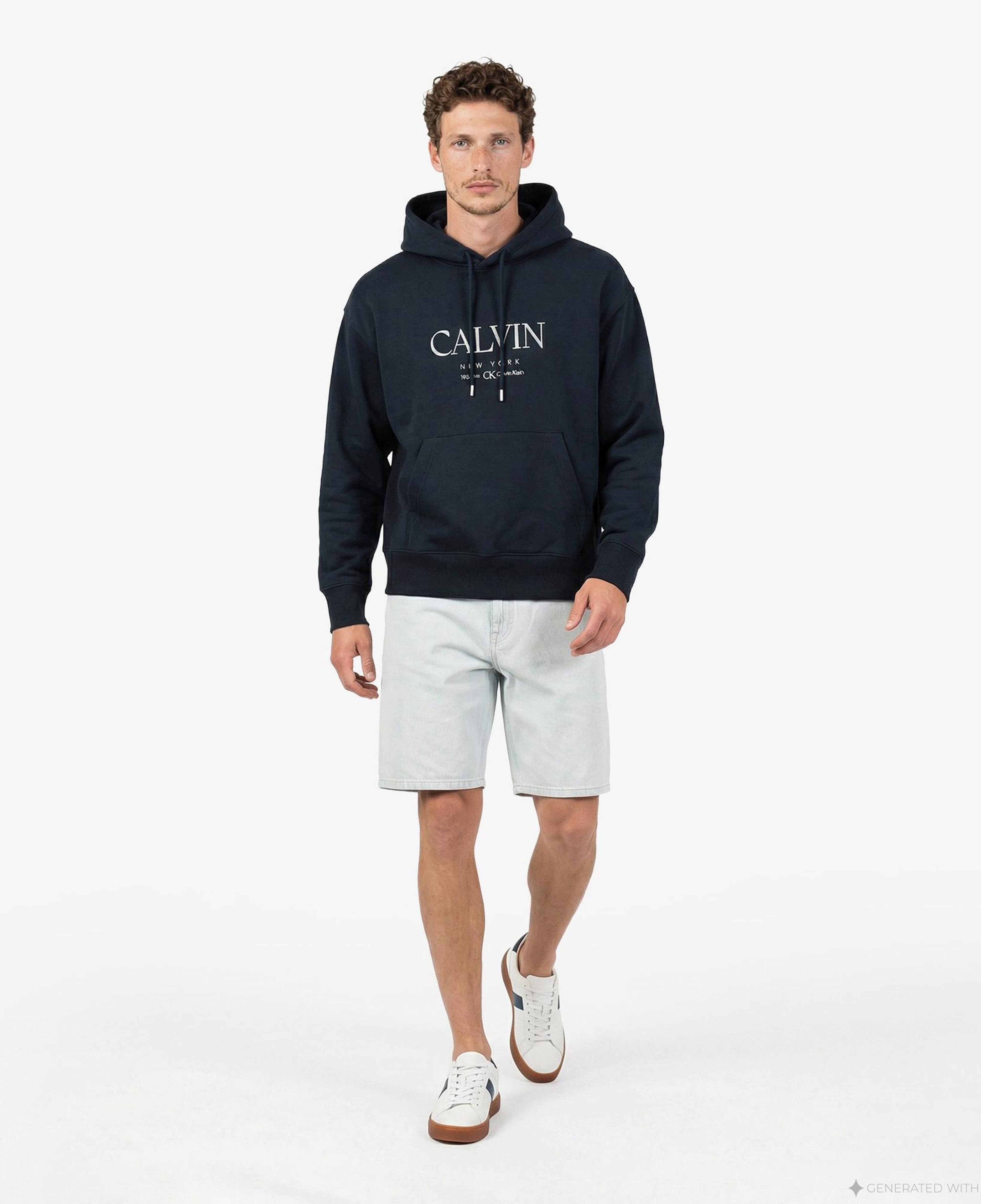Calvin Klein 90S Bleachout 205 Erkek Mavi Şort